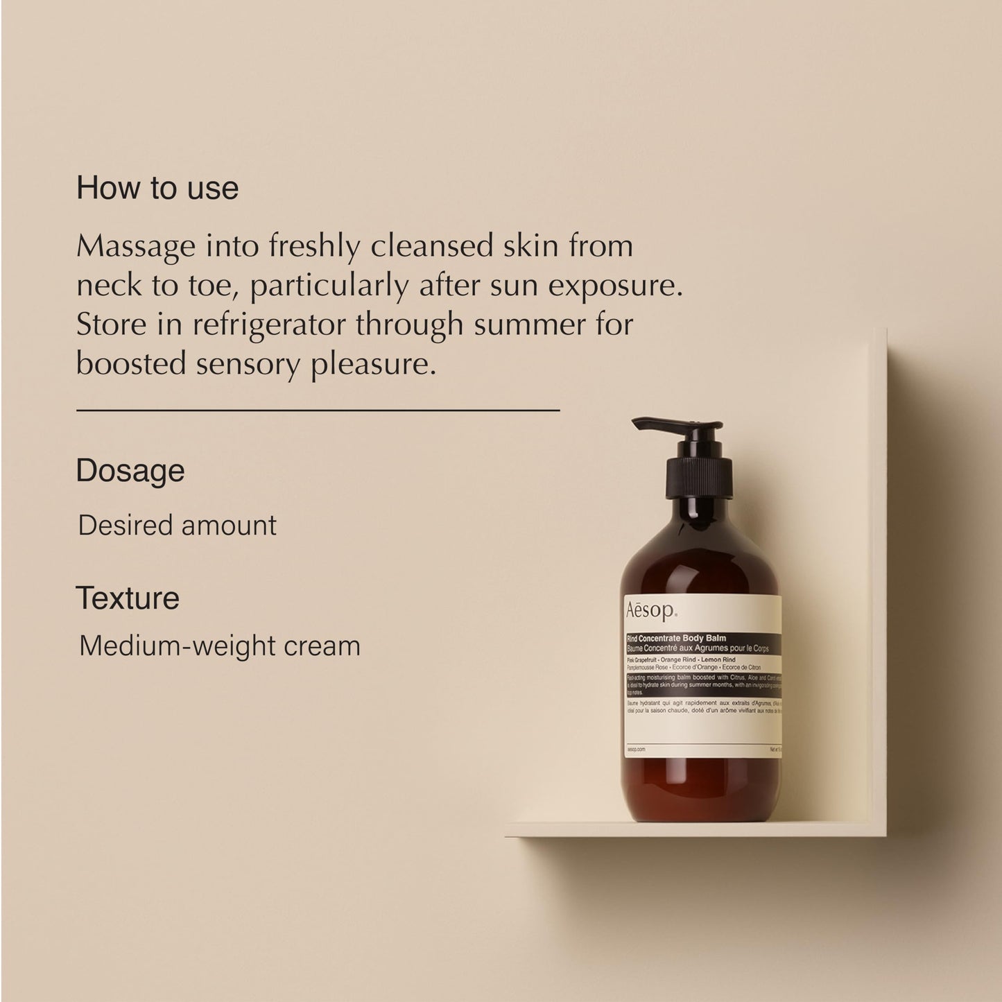 Aesop Rind Concentrate Body Balm | Soften & Smooth Skin | Uplifting Citrus Aroma, Nourishing Nut Oil Extracts | 16.9 oz / 500mL