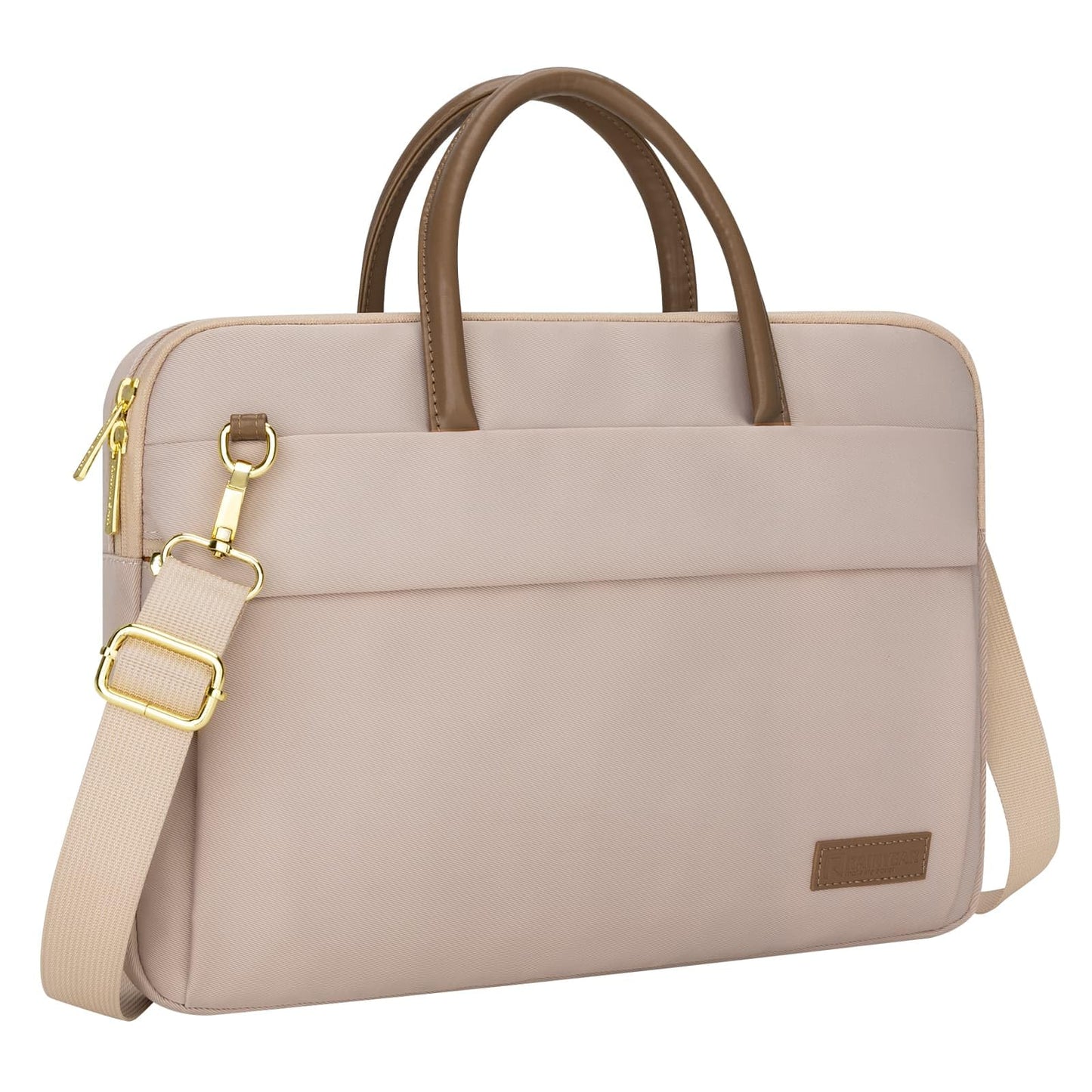 RAINYEAR 14 Inch Laptop Bag for Women, Protective Waterproof Large Capacity Computer Shoulder Bag Carrying Case with Handle for 13-14 Inch MacBook Notebook Computer, Khaki