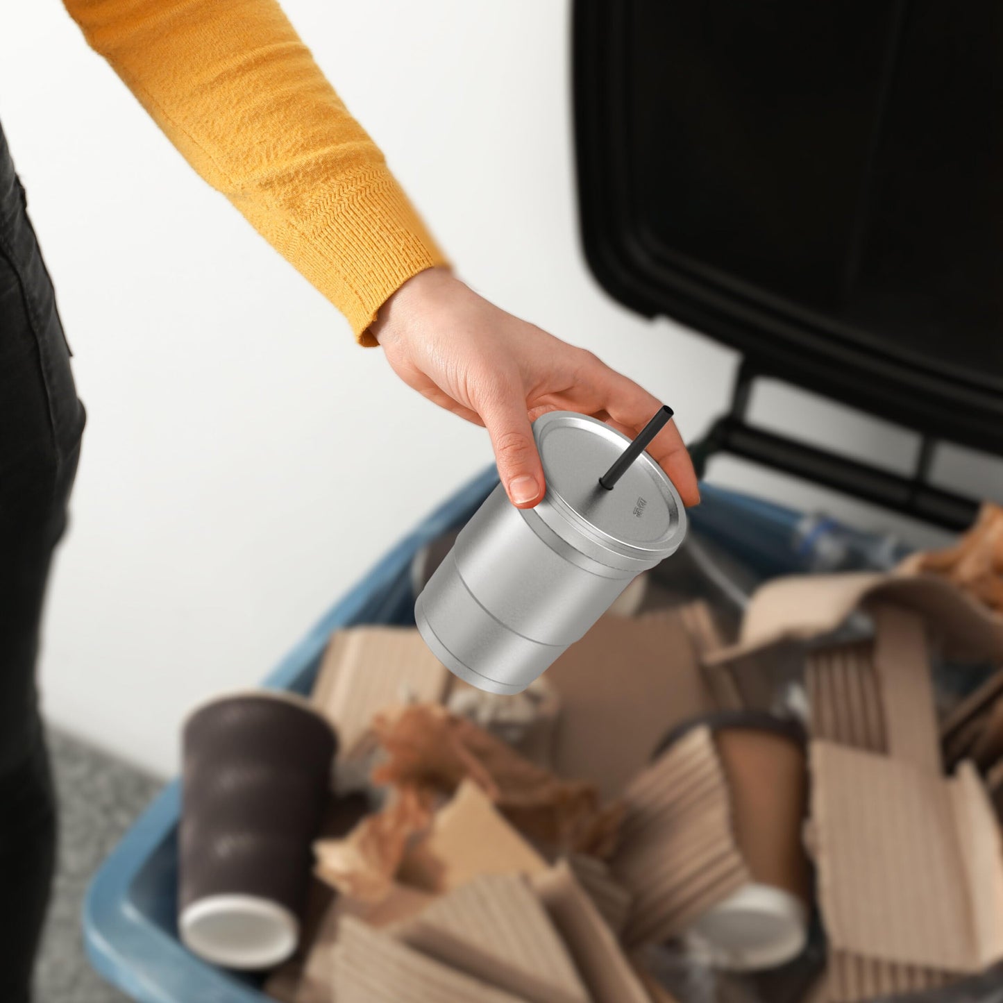 30-Pack Aluminum Lids with Straw Hole, Compatible with Ball Top Cup Party Cups (16oz Size Only) Cups Sold Separately