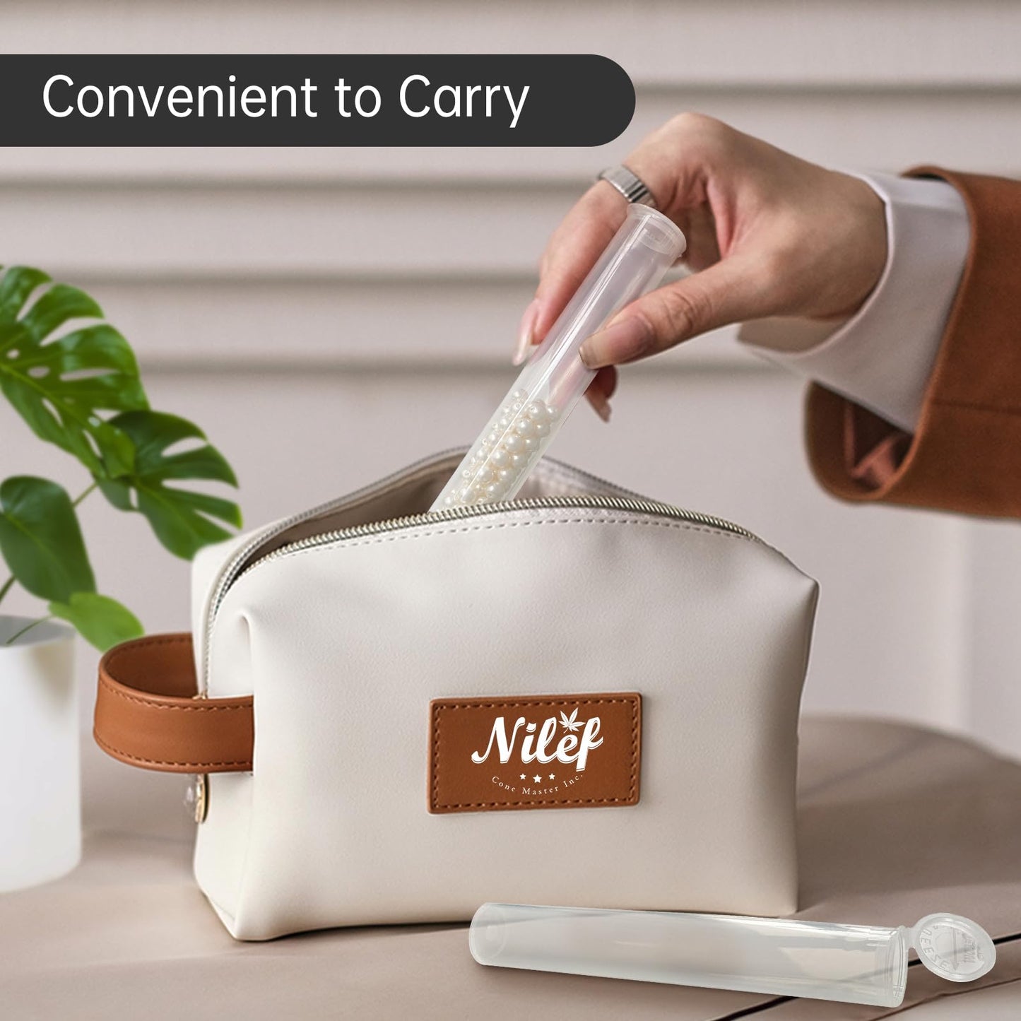 116mm Pre Roll Tubes with Caps, King Size BPA Free Plastic Storage Tubes Child Resistant Tubes Squeeze Pop Tops (White, 300)