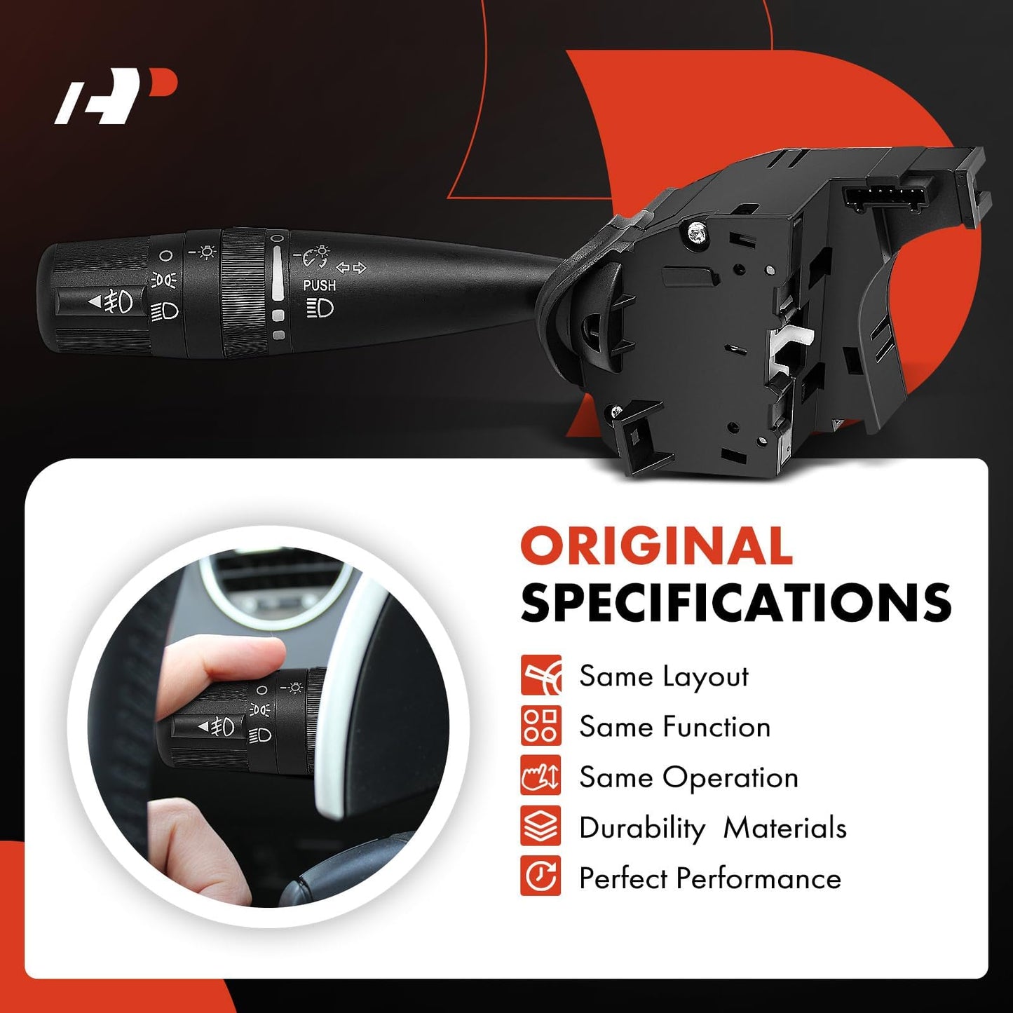 A-Premium Turn Signal Multifunction Switch Compatible with Jeep Chrysler Dodge - 2006-2018 - JK MK KK XK WK 200 Sebring Avenger Caliber Journey, Replace# CBS1703, with Fog Light Headlight Dimmer