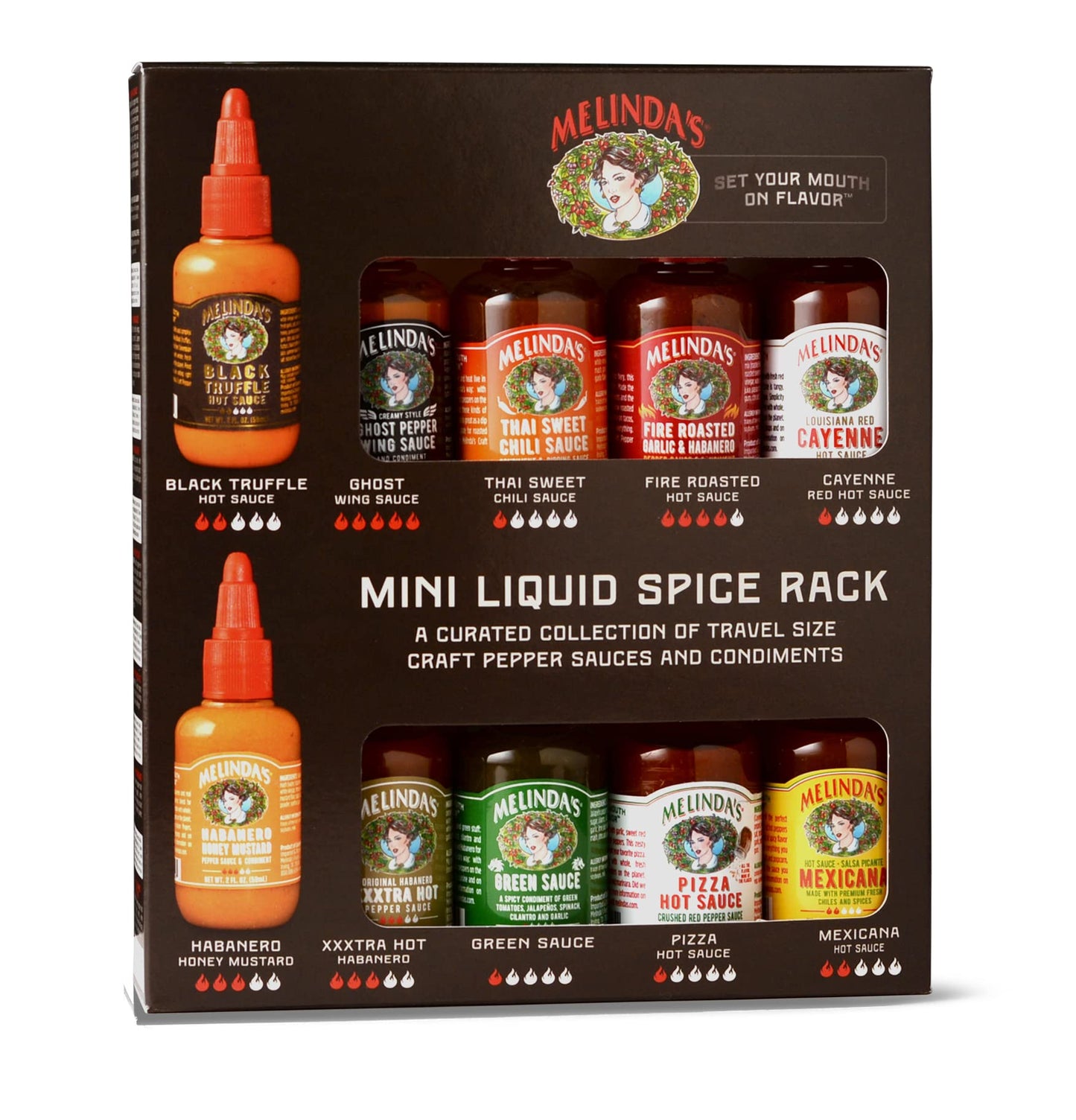 Melinda’s Mini Liquid Spice Rack - 2 oz, 10 Pack