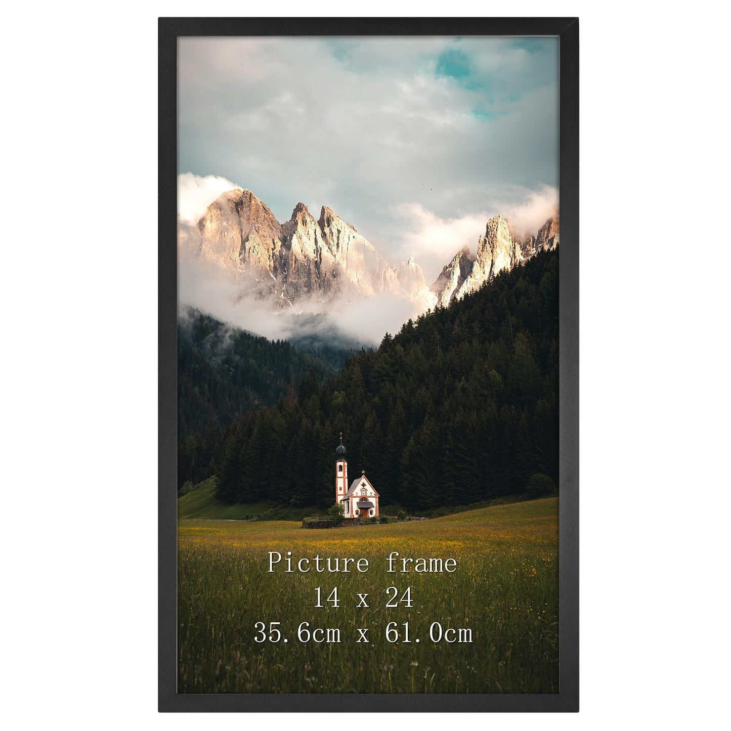 Giftgarden 14x24 Picture Frame Black, Textured Aluminum Poster Frame 24x14 for Wall Display, Single