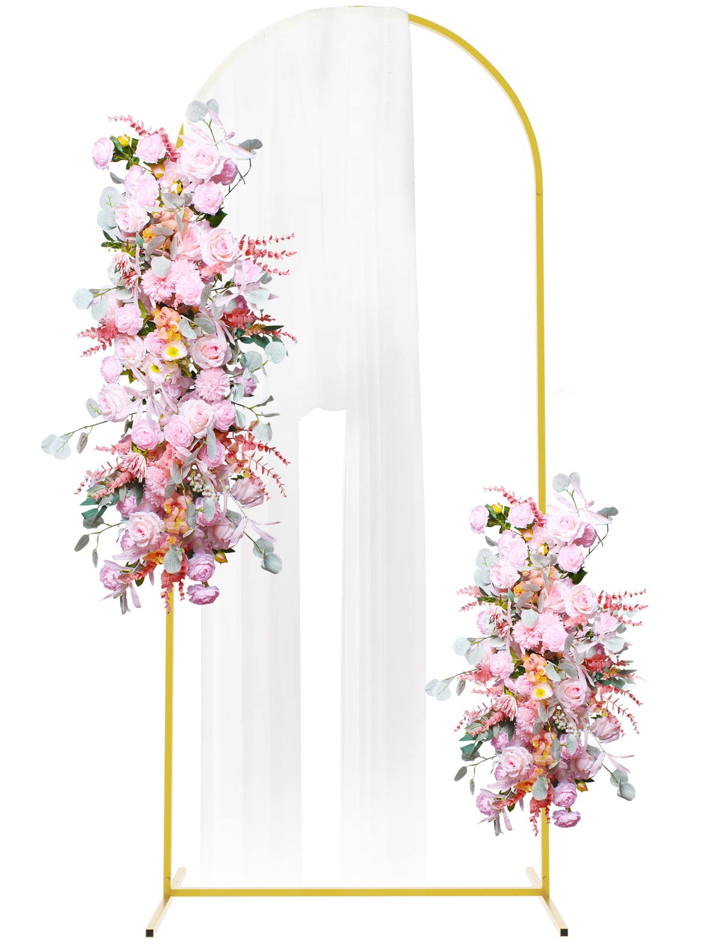Putros Metal Arch Stand 6FT Gold Wedding Balloon Arched Backdrop Stand Square Arch Frame for Birthday Party Bridal Baby Shower Ceremony Decoration