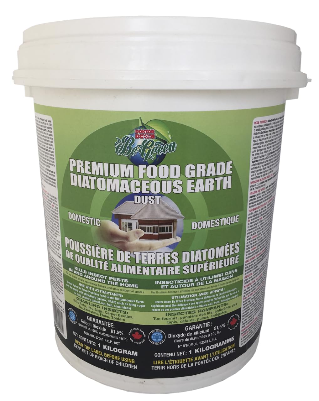 Doktor Doom Premium Food Grade Diatomaceous Earth Dust, Made in Canada, 1 kg