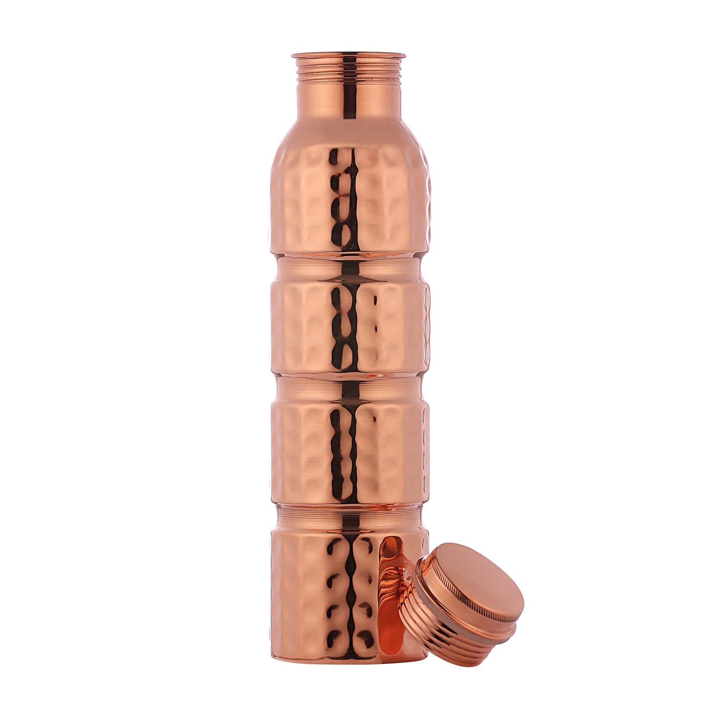 HealthGoodsIn - Pure Copper Seamless Hammered Water Bottle for Ayurvedic Benefits | Joint-free Copper Water Bottle