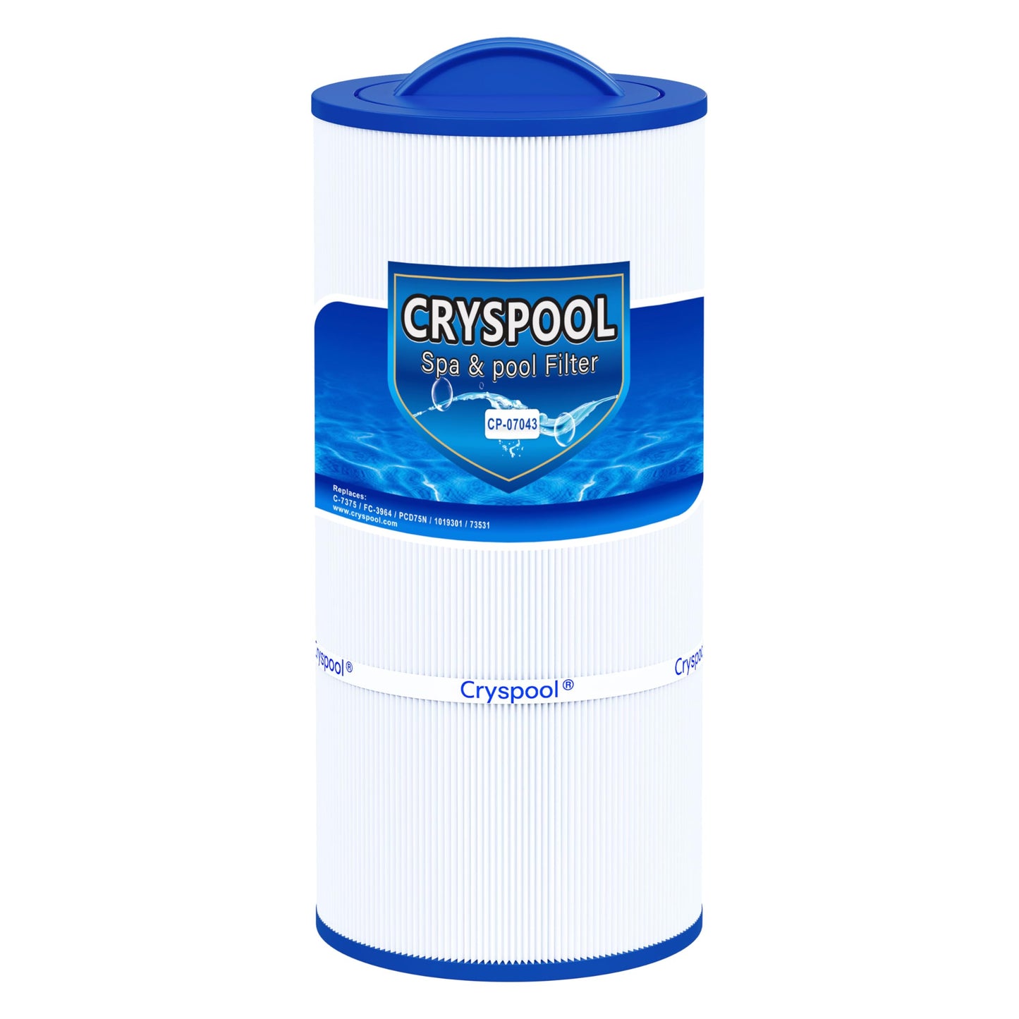 Cryspool 07043 Filter Compatible with Caldera 75, C-7375, 1019301, 73531, PCD75N, FC-3964, 75 Sq. Ft Spa Filter Cartridge, 1 Pack