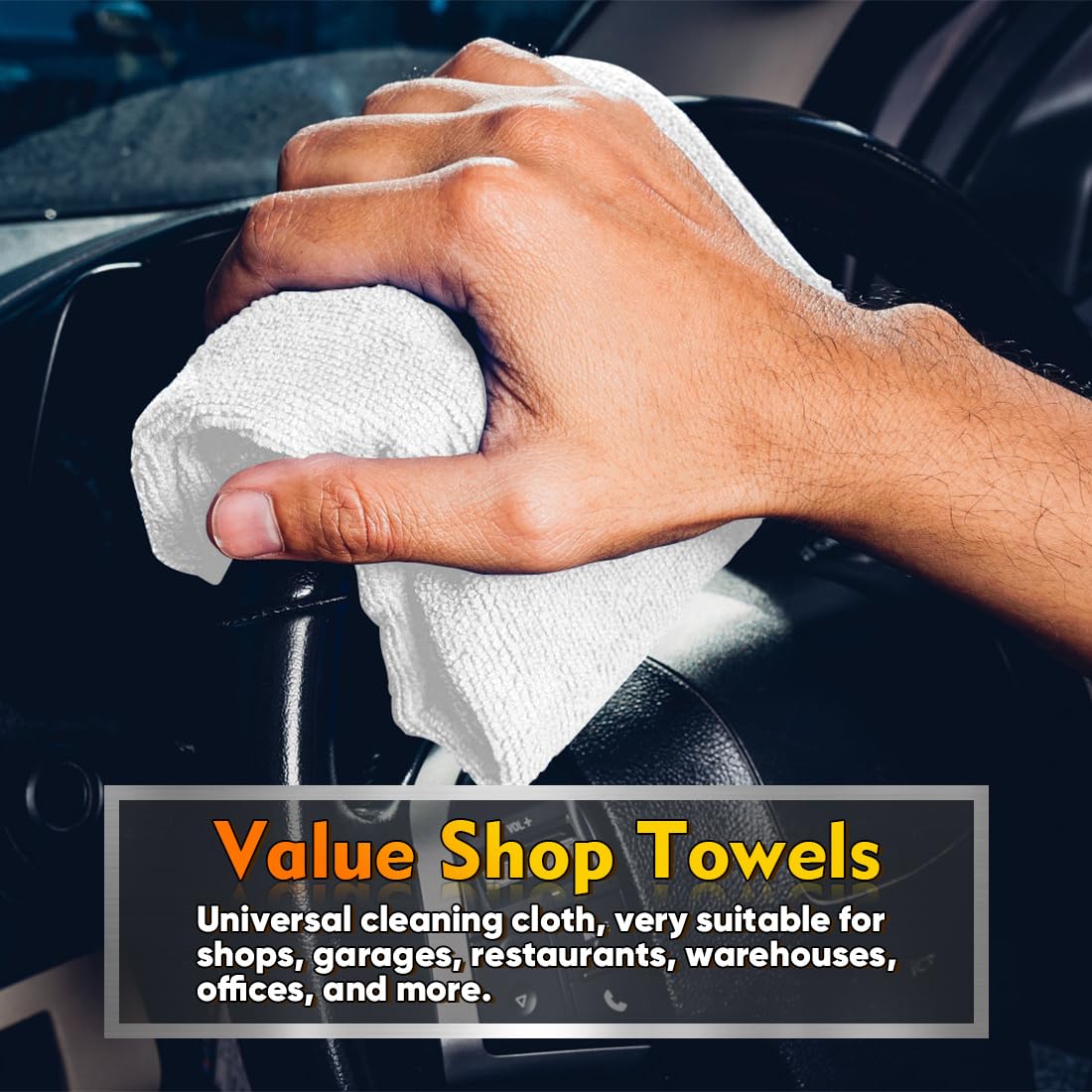 HOMEXCEL Microfiber Cleaning Cloths 100 Pack, Highly Absorbent Microfiber Towels for Cars, White Shop Towels 11.5 x 11.5 inch, Lint Free Cleaning Rags for House, Kitchen and Car