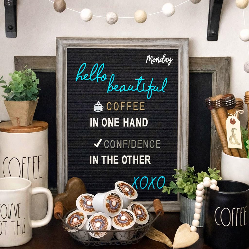 12x16 Wood Frame Changeable Letter Board Sign With Stand - Word Board for New Baby, Pregnancy Announcement, One Month Baby Sign - Over 700 Felt Letters Included by Felt Creative Home Goods