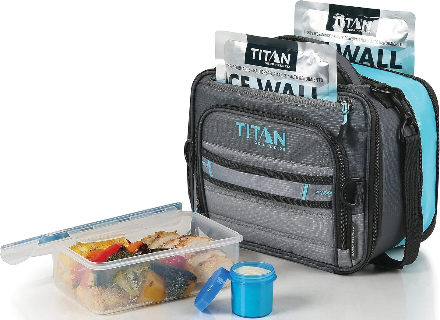 Titan by Artic Zone Deep Freeze Lunch Bag Grey/Blue