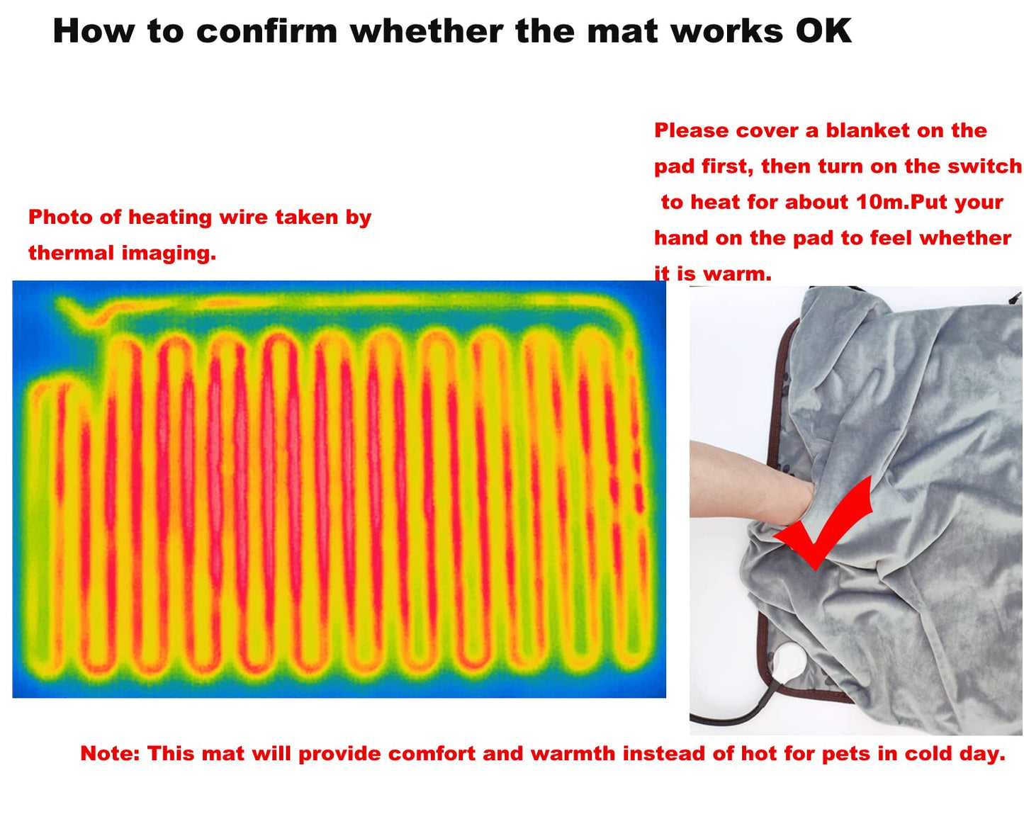 Pet Heating Pad for Extra Large Dog Bed Indoor,Waterproof Heated Dog Bed Mat,Pet Heating Pad,Cat Heating pad,Puppy Heating pad for whelping Box Outdoor Dog House,Easy Clean