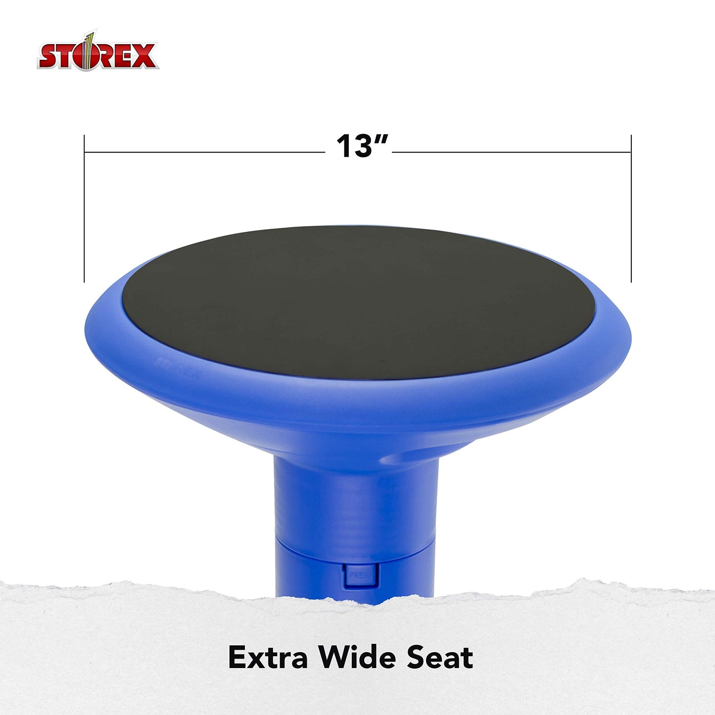 Storex 00301U01C Adjustable Wobble Chair, Non-Slip Base, 12-18 Inch Height, Blue