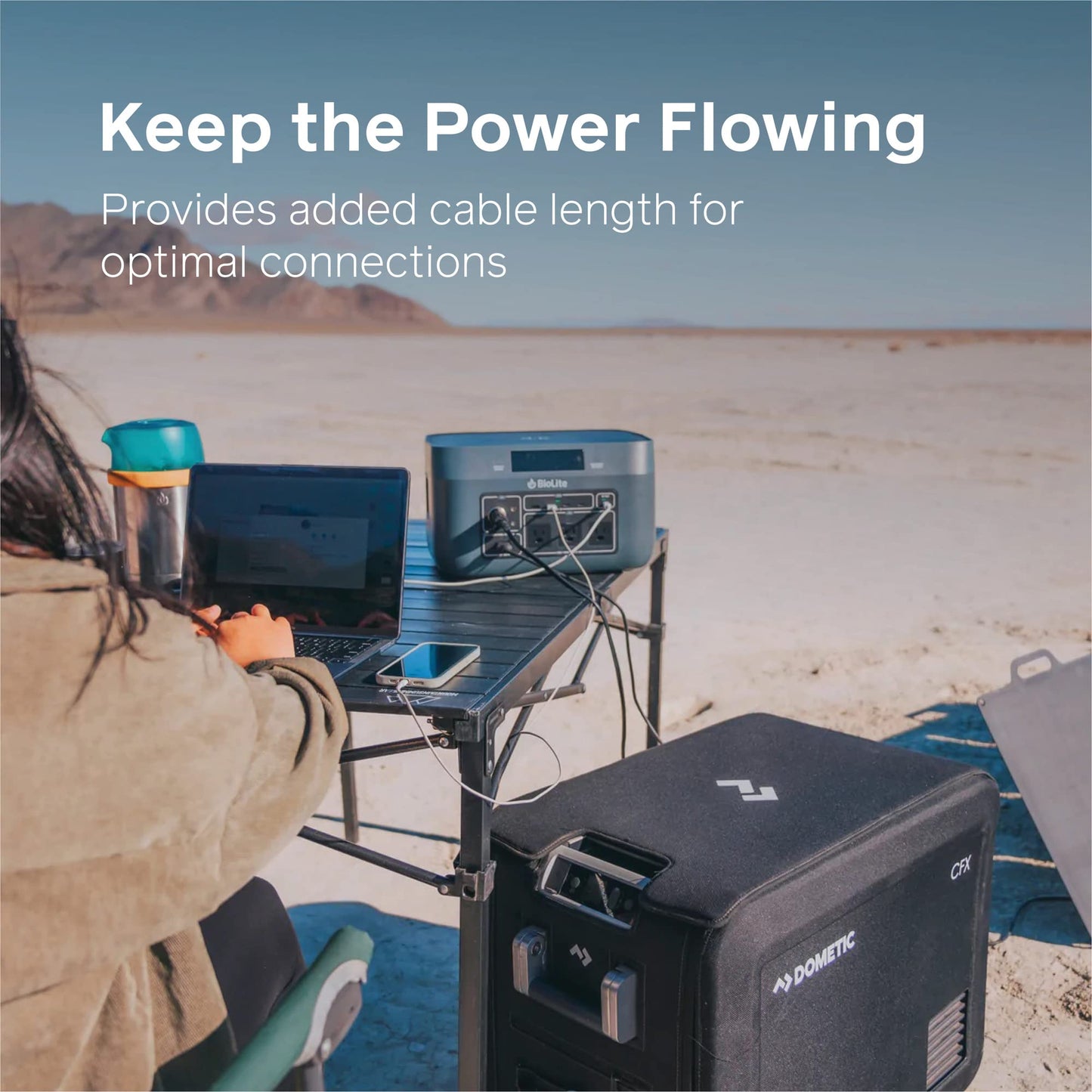 BioLite, Solar Power Extension Cable, Compatible with BioLite BaseCharge Power Stations