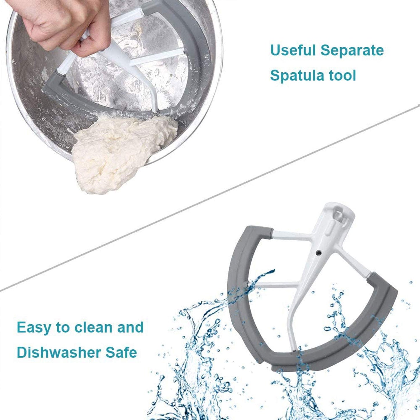 6Qt Flex Edge Beater Compatible with KitchenAid 6-Quart Bowl-Lift Stand Mixers,ONLY for Stainless Steel Bowl, Fits Professional 600, KP26M1X, KB26G1X. [Not for Glass Bowl & Tilt-Head