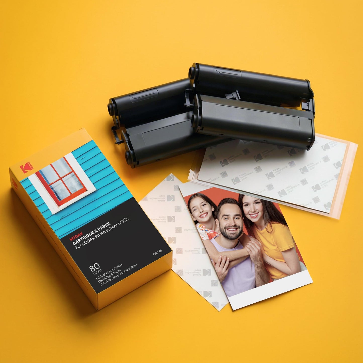 Kodak Dock Plus & Dock Photo Printer Cartridge PHC-80 – Cartridge Refill & Photo Paper- 80 Pack