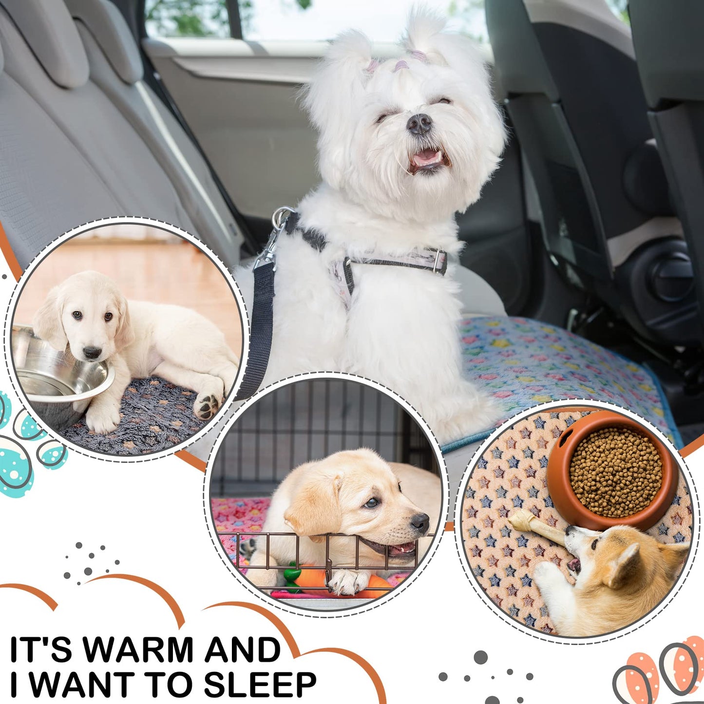 Reginary 4 Pcs Waterproof Guinea Pig Blankets Washable Small Animal Fleece Bedding Guinea Pig Cage Liners Reusable Training Pads Pet Pee Pad Sleep Mat for Hamster(Star Pattern,24 x 47 Inch)
