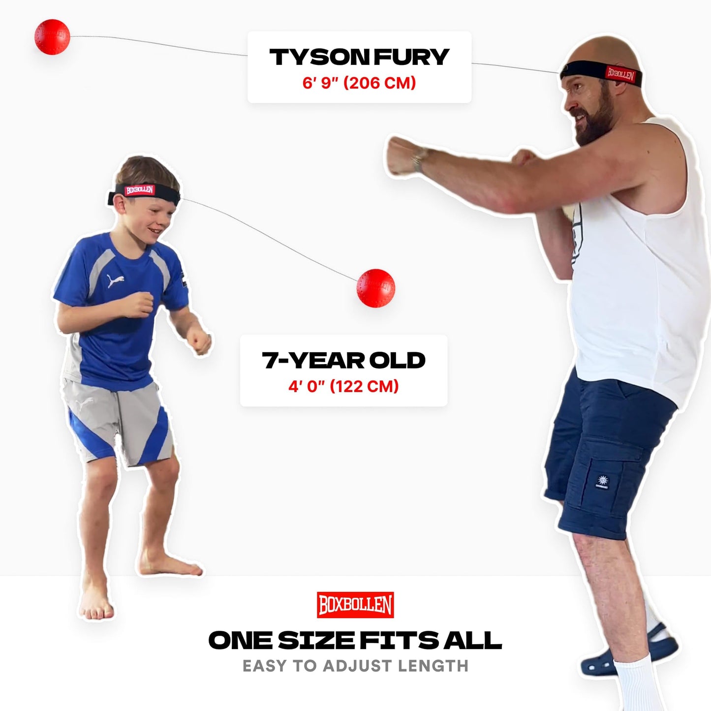 Boxbollen Original Complete Set with The Boxball App License (iOS & Android) - Fun Sports Game Workout for All Ages Burn Calories, Boost Hand-Eye Coordination Cognitive Fitness 2023 Edition Red