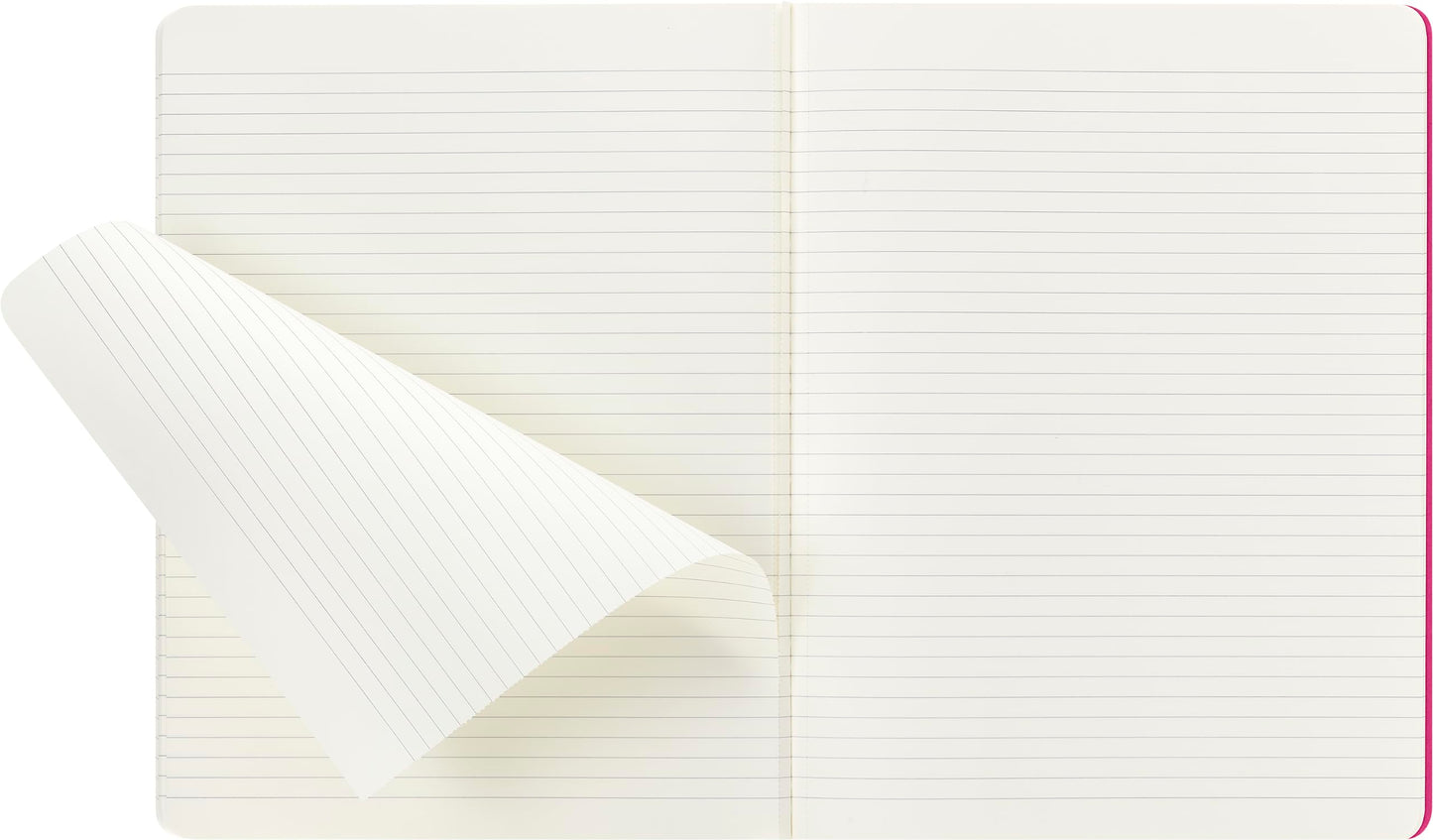 Moleskine Cahier Journal, Soft Cover, XL (7.5" x 9.5") Ruled/Lined, Kinetic Pink, 120 Pages (Set of 3)