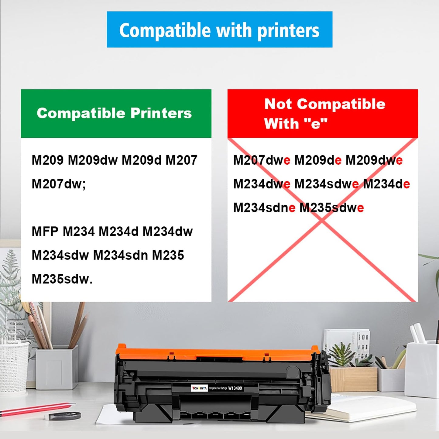[with CHIP] 134X W1340X ( 134A W1340A ) Compatible Toner Cartridges 2 Blacks High Capacity for M209 M209dw MFP M234 M234dw M234sdw M234sdn, Not Compatible with Printers that Have an e Suffix