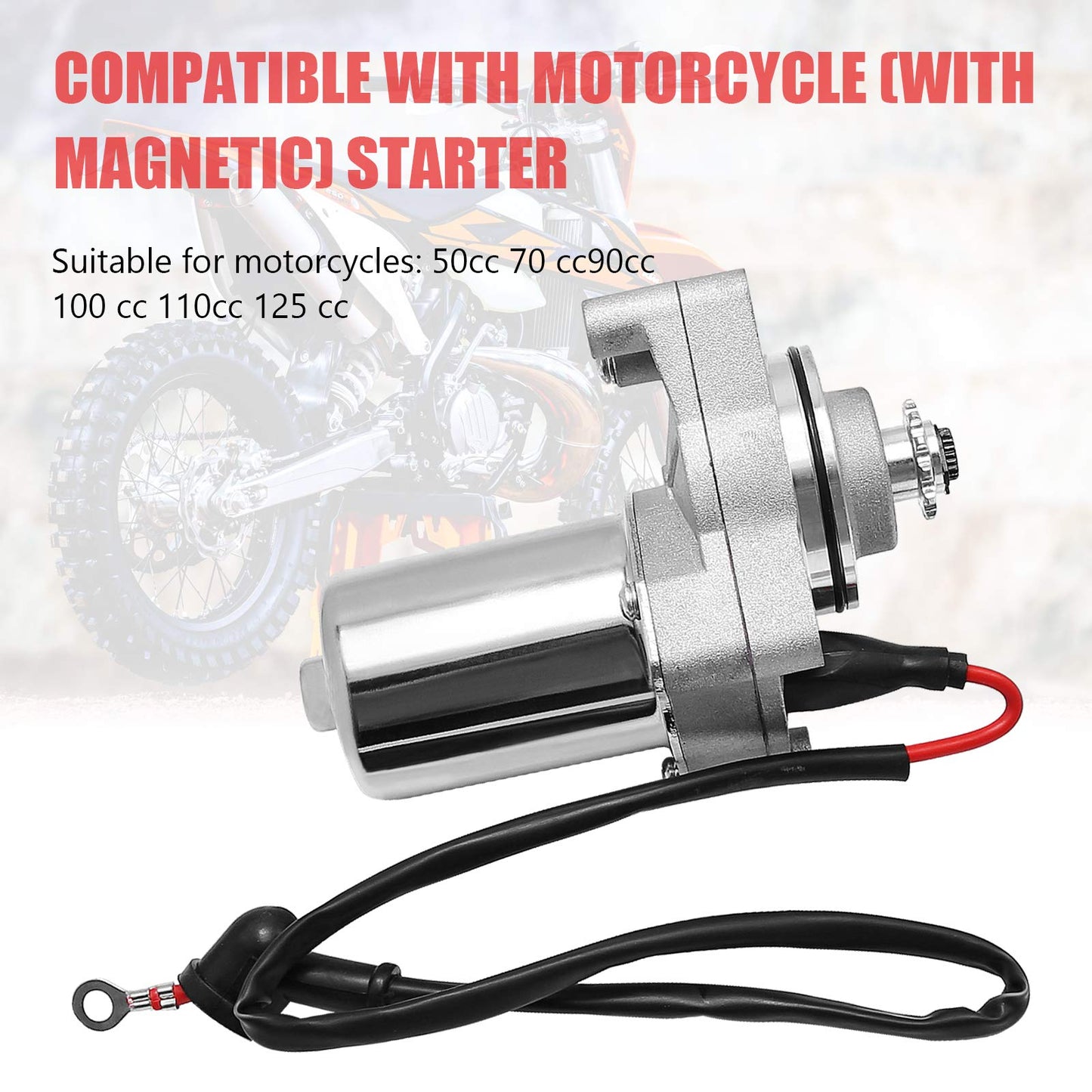Vkinman Electric Starter Motor Replacement for 50cc 70cc 90cc 100cc 110cc 125cc Dirt Bikes Go Karts ATVs Pit Bike Dune Buggy Sandrail Quad 4 Wheelers SSR Roketa Taotao Coolster Jonway