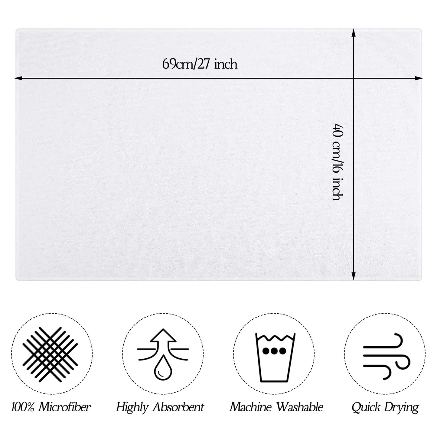 Shimeyao 36 Pack Bleach Proof Towels Microfiber Absorbent Bleach Resistant Hair Quick Dry Towels Bulk for Gym Bath Spa Home Hair Drying, 16 x 27 Inches (White)