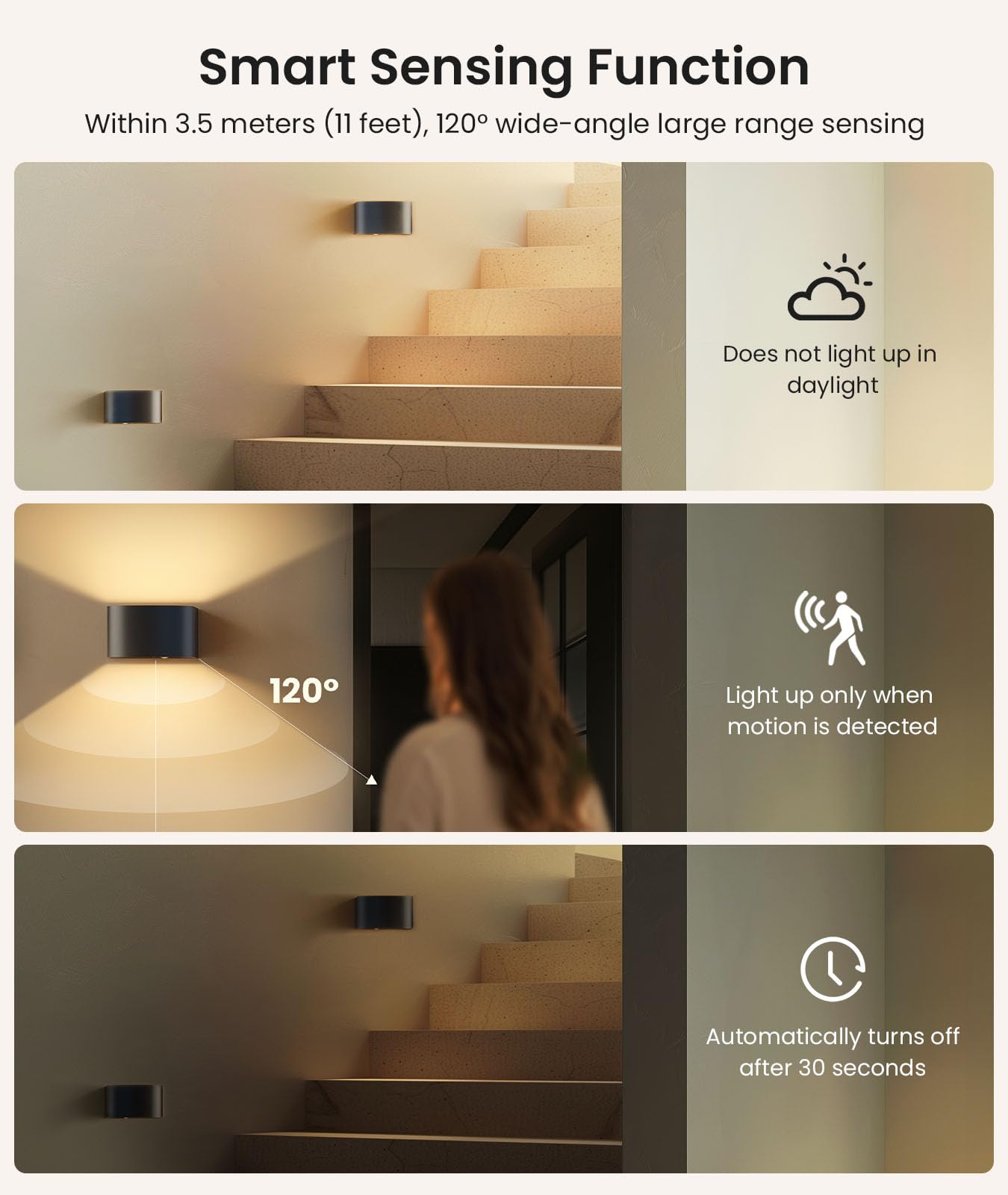 FULEN Up and Down Wall Sconces Set of Two with Motion Sensor Wall Lights,LED Wall Light with 5000mAh Rechargeable Battery Operated 3 Colors Brightness Dimmable Wall Lamp Remote Control Wall Mounted