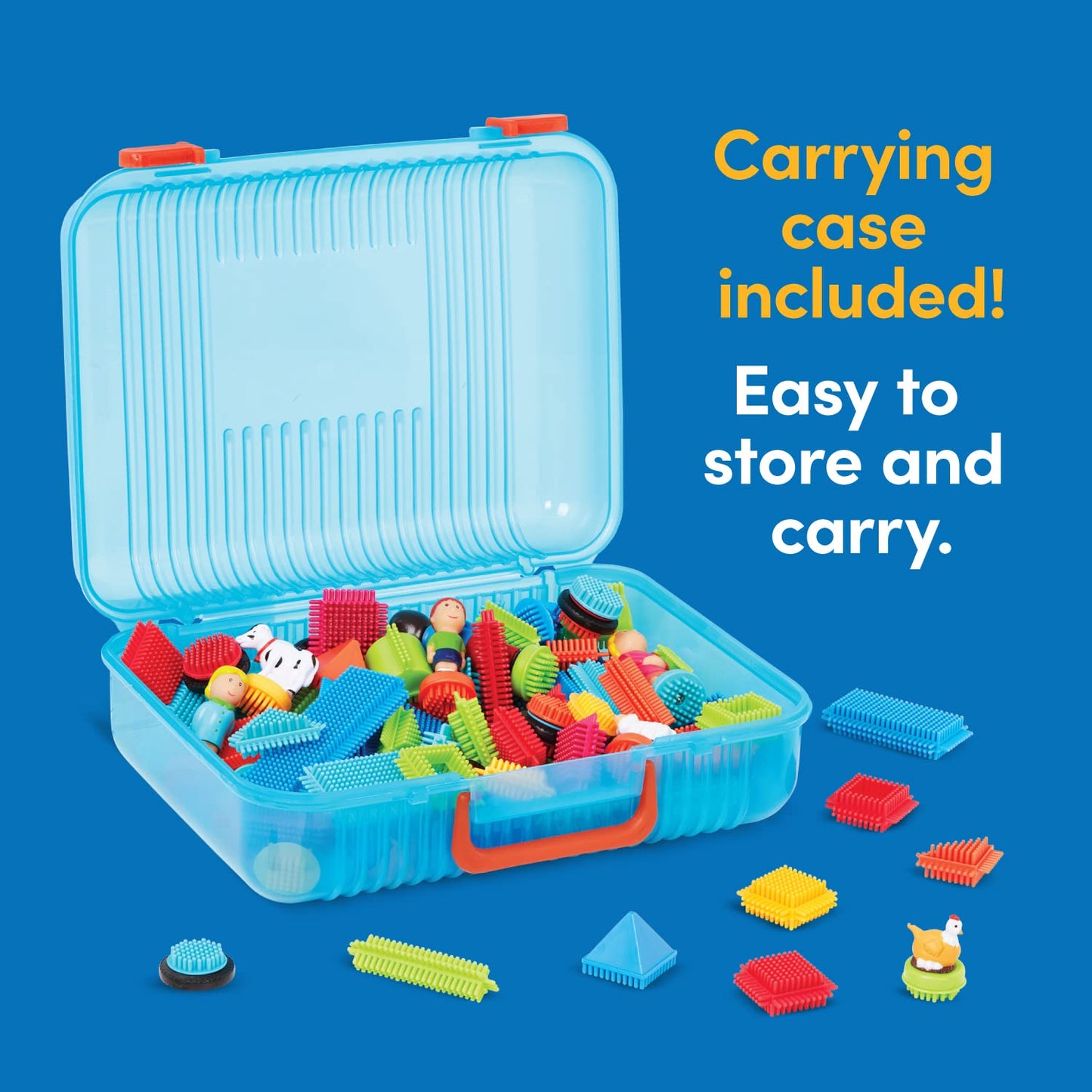 Battat – Bristle Blocks – STEM Interlocking Building Blocks – 113 Pieces Playset – Reusable Storage Case – Developmental Toys for Toddlers & Kids – Deluxe Builder Case – 2+ Years