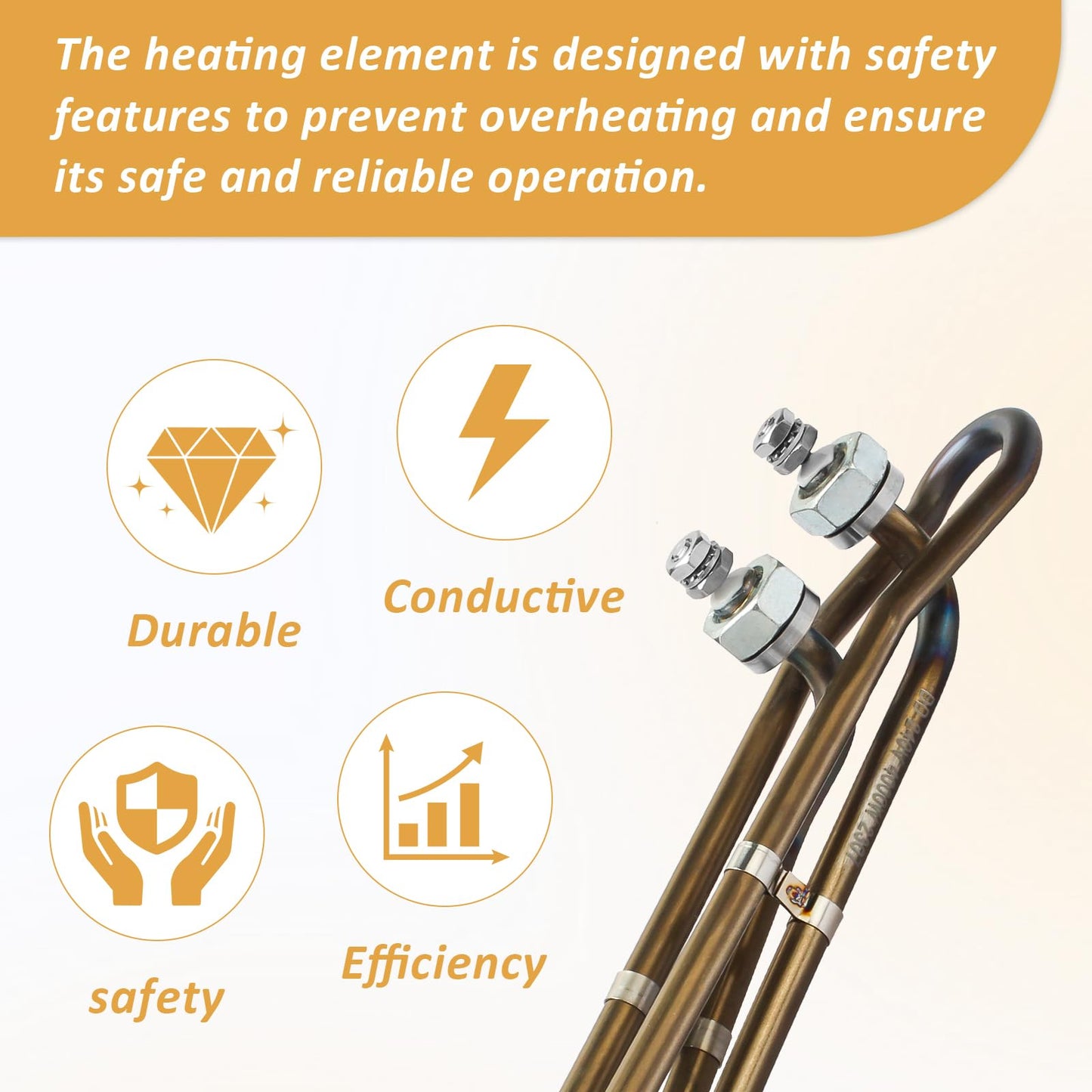 ArrogantF 4.0KW 240V Univeral Heater Element Replacement for Balboa Spa Heater Element 4.0 KW 58104 or Flo-Thru Hot Tub Spas Electric Heaters (10 inch)