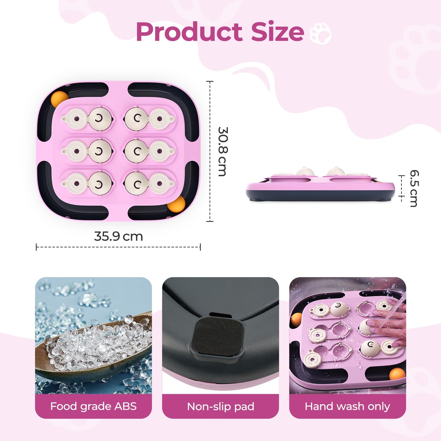 LACCEN Cat Puzzle Feeder, 2 in 1 Interactive Cat Toys for Indoor Cats Track Ball Toys, Mental Stimulation Puzzle Games Funny Food Slow Feeder Treat Dispenser Enrichment Toy