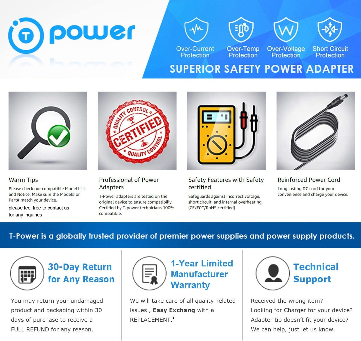 T POWER 25.2V Charger for Segway Ninebot eKick Scooter Zing E8 E10 E12 C8 C10 C20 C Series Kids Electric Kick Scooter NB-25D2-00D8US Ac Dc Adapter Power Supply
