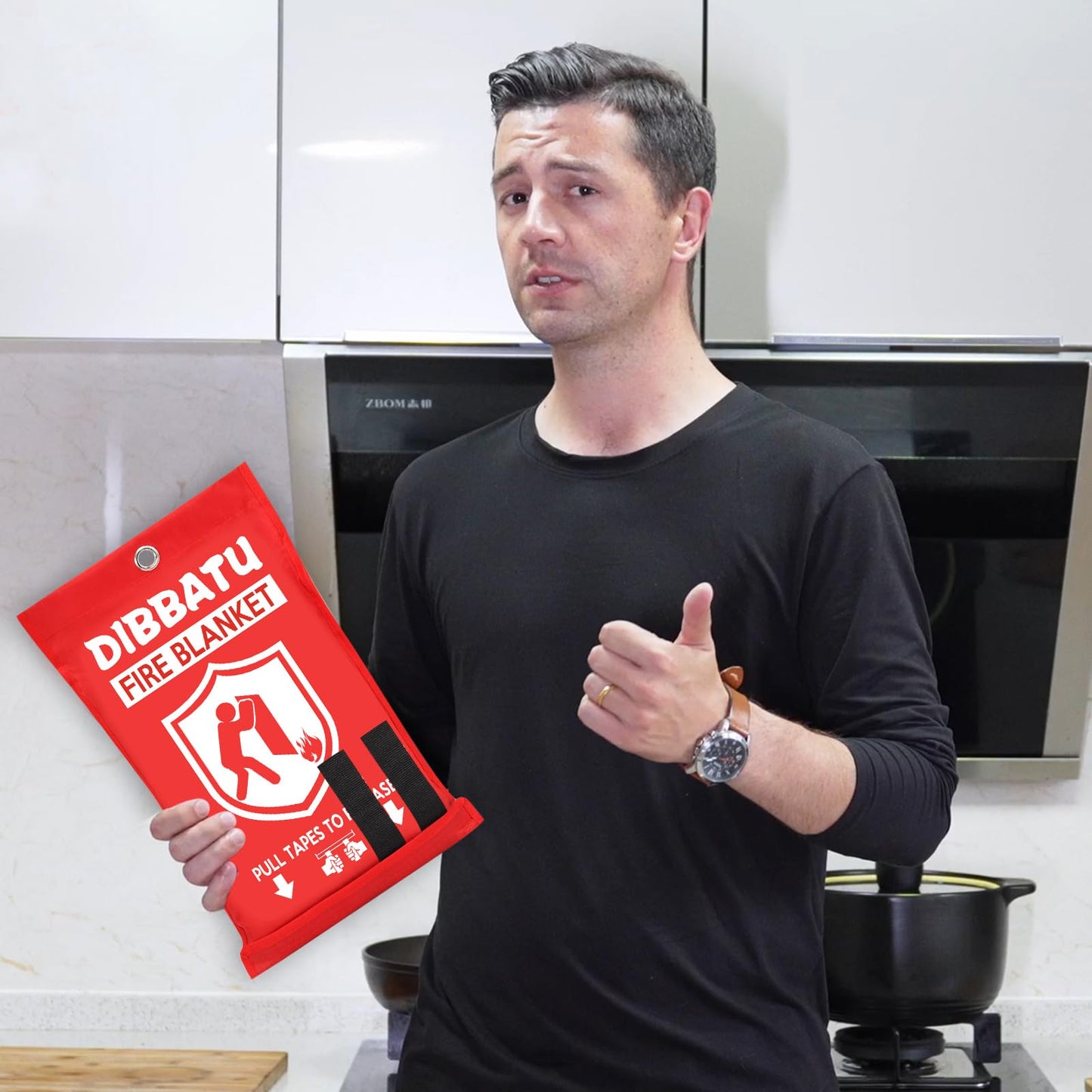 DIBBATU Emergency Fire Blanket for Home, Fire Blankets for Home and Kitchen, Emergency Fire Retardant Blankets for House, Fireproof Blanket for Kitchen, Fireplace, Grill, BBQ