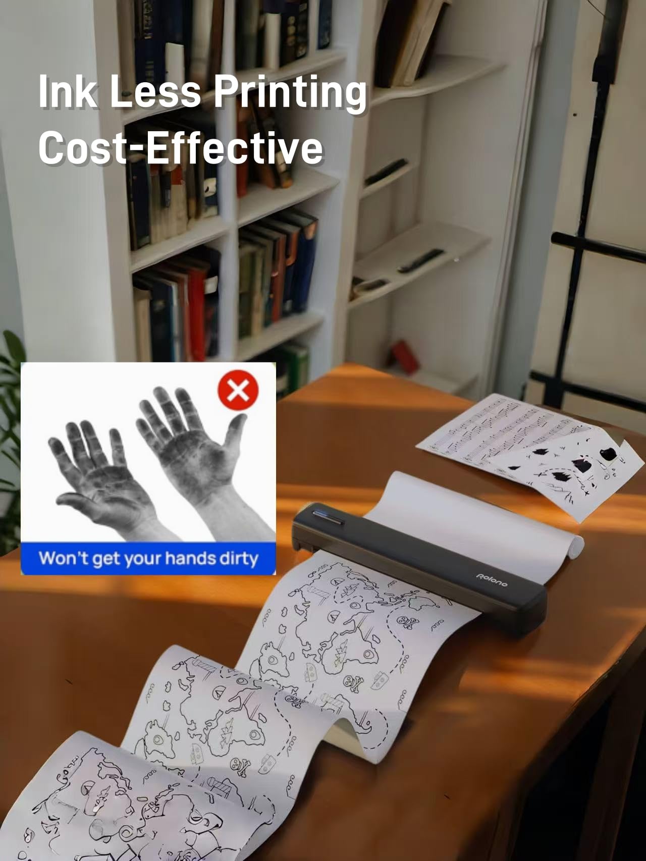 Wireless Tattoo Stencil Printer – Portable Thermal Printer for Photo or Document Tattoo Artists & Beginners, Bluetooth Compatible with Phone, iPad & PC Compact Design for Tattoo Shops & Home Use