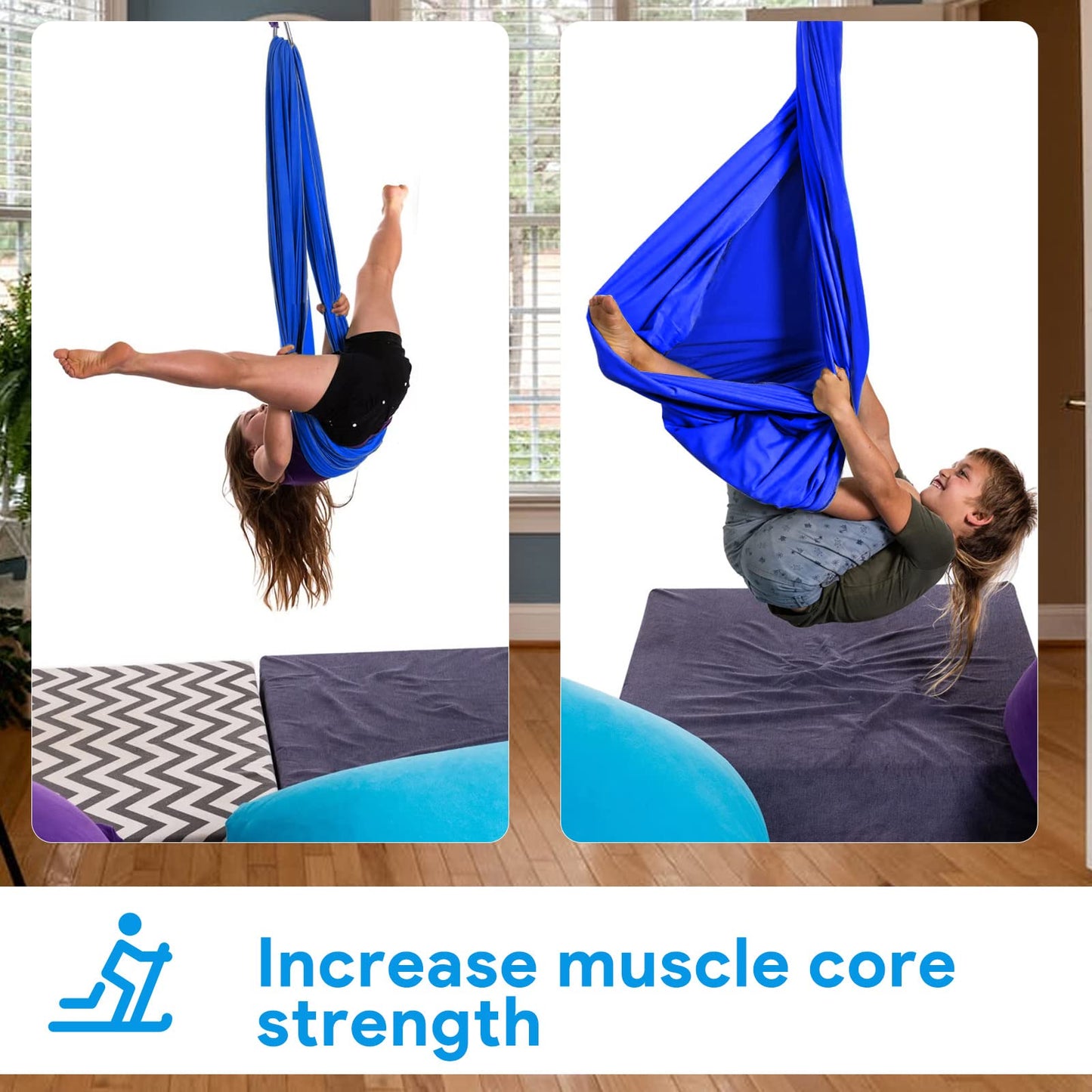 Sensory Swing, Therapy Swing for Kids & Adults, Cuddle Swing Indoor Outdoor, Swing Hammock for Child with Disorders, Autism, ADHD, Anxiety, Pod Swing Chair - 110" x 59"