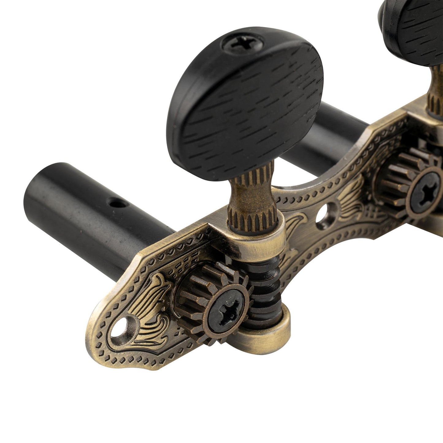 Musiclily Pro 3X3 Baker Style Classical Guitar Tuners Tuning Keys Machine Heads Set, Antique Brass