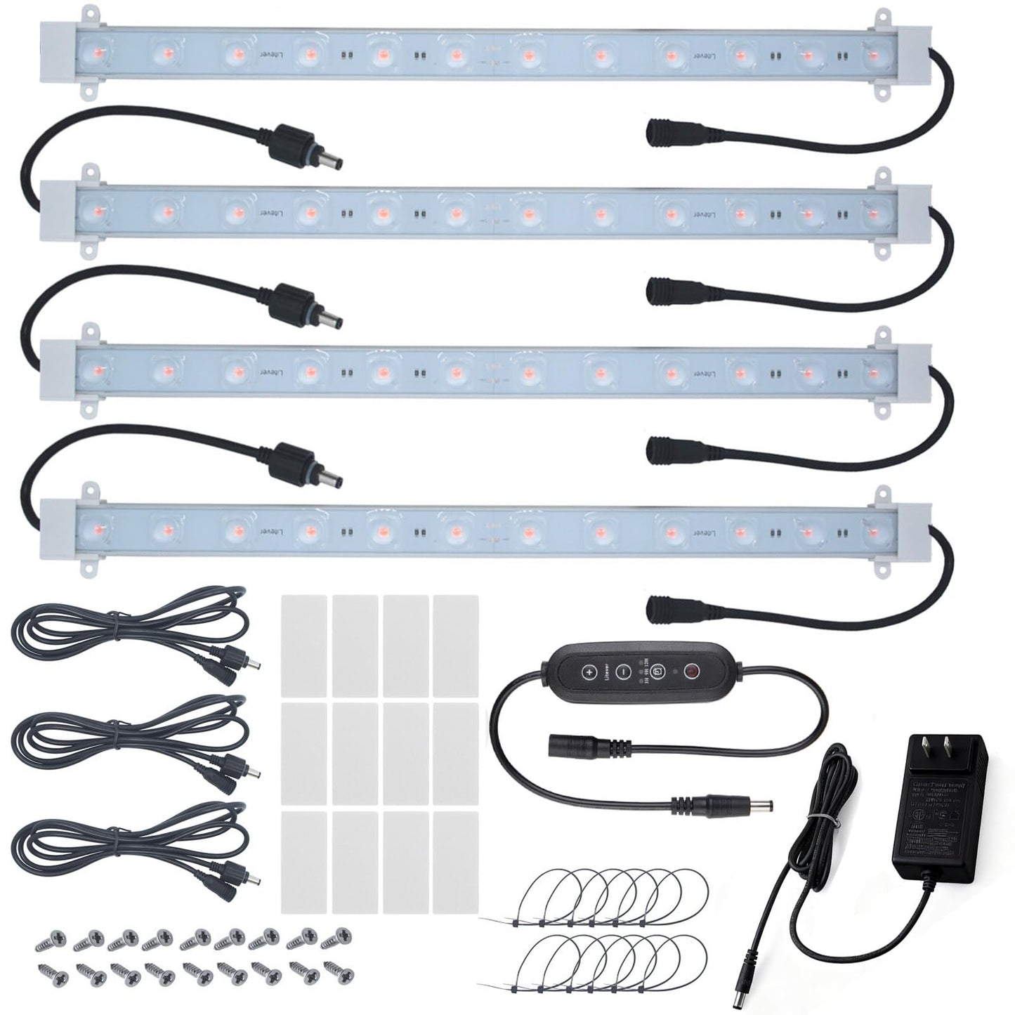 Litever Grow LED Light Strip Kits for Plants, 45W, Full Spectrum White Grow Lights, Easy Installation. Good for Indoor Plant Grow Shelf, Greenhouse, Grow Cabinets
