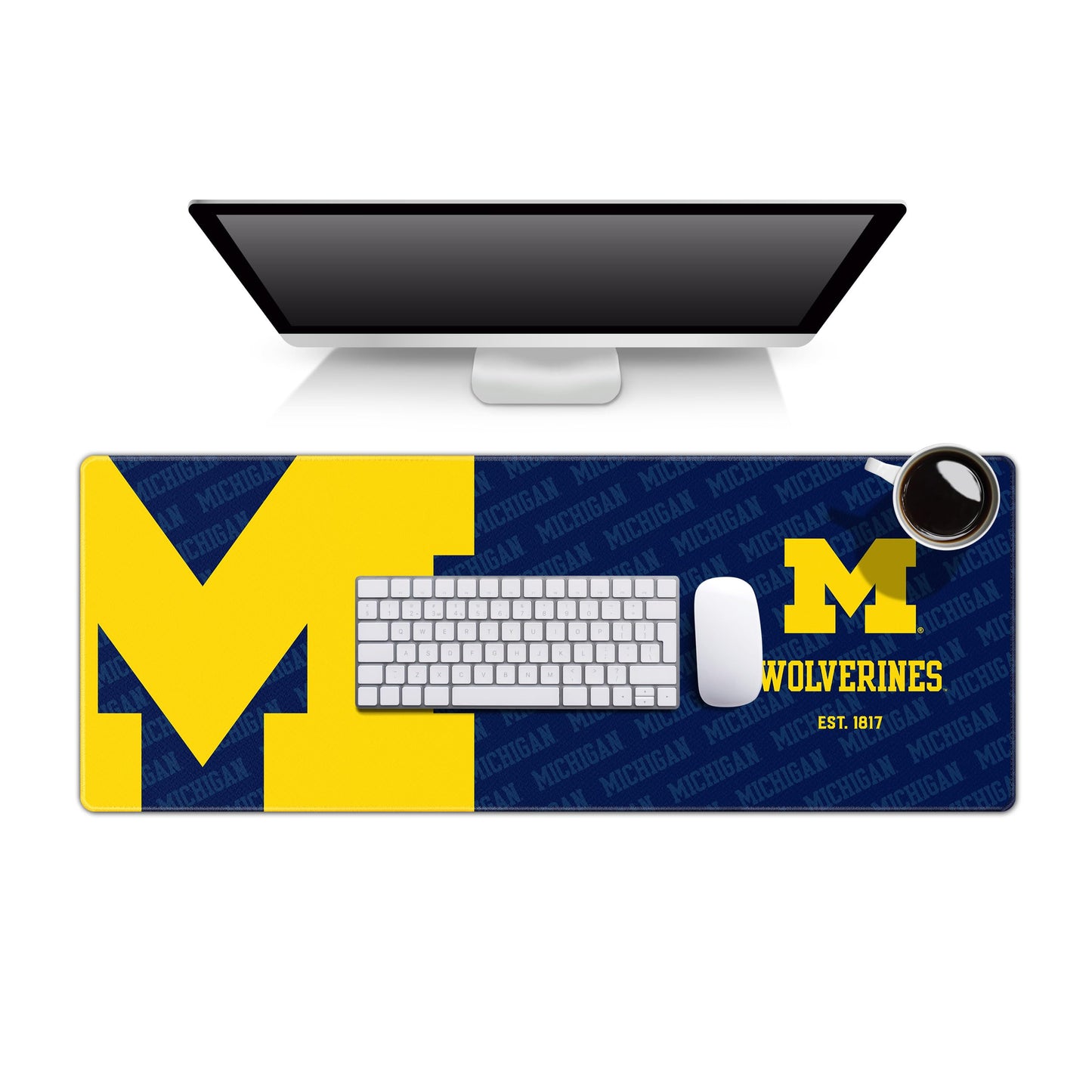 YouTheFan NCAA Michigan Wolverines Logo Series Desk Pad SMU