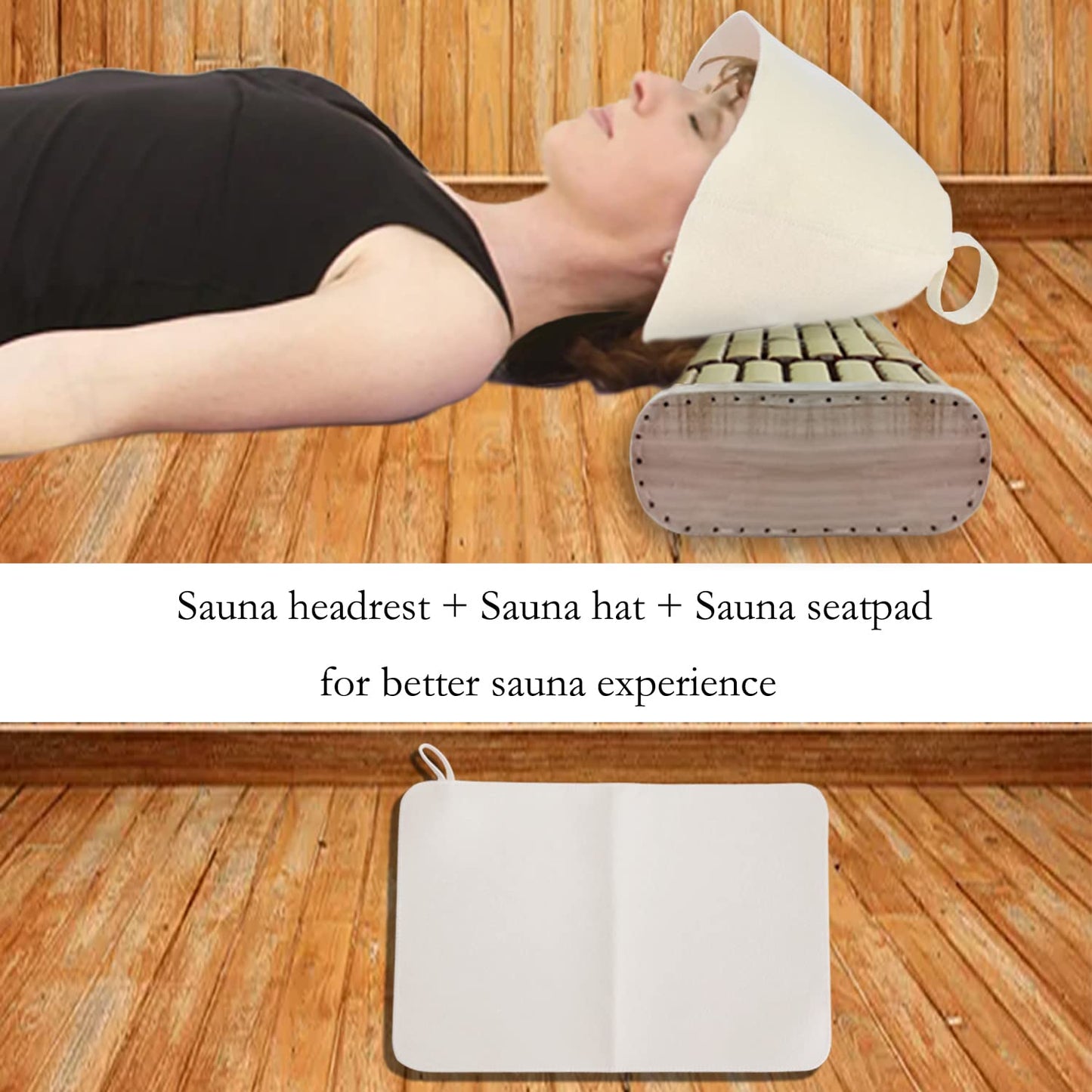 Grehge oo Sauna Headrest Pillow, 100% Natural Handmade Wood Sauna Pillow Sauna Neck Re