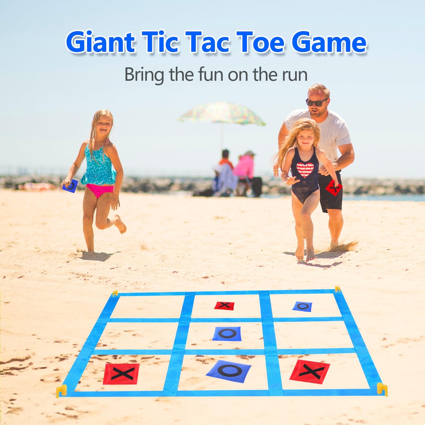 CWLAKON Outdoor Giant Tic Tac Toe Bean Bag Toss Games for Kids Adults Family, Outside Large Lawn Yard Backyard Carnival Field Day Game, Birthday Party Family Reunion Beach Picnic Camping Games