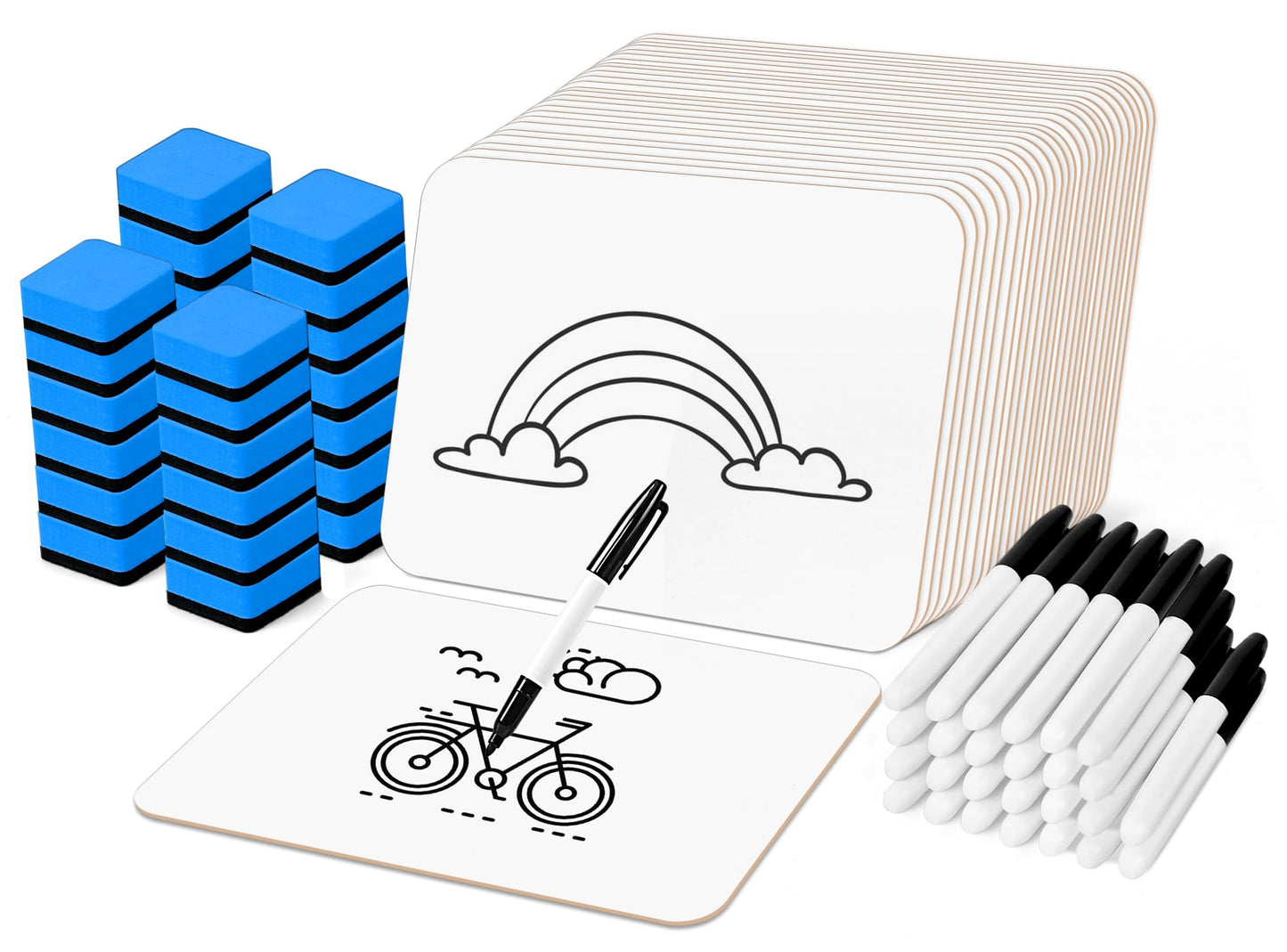 Dry Erase LapBoards, PANDRI 26 Pack Double Sided 12.5 x 9 Inch Dry Erase Boards with 26 Erasers and 26 Markers, Whiteboards for Office Students Classroom Teacher Supplies