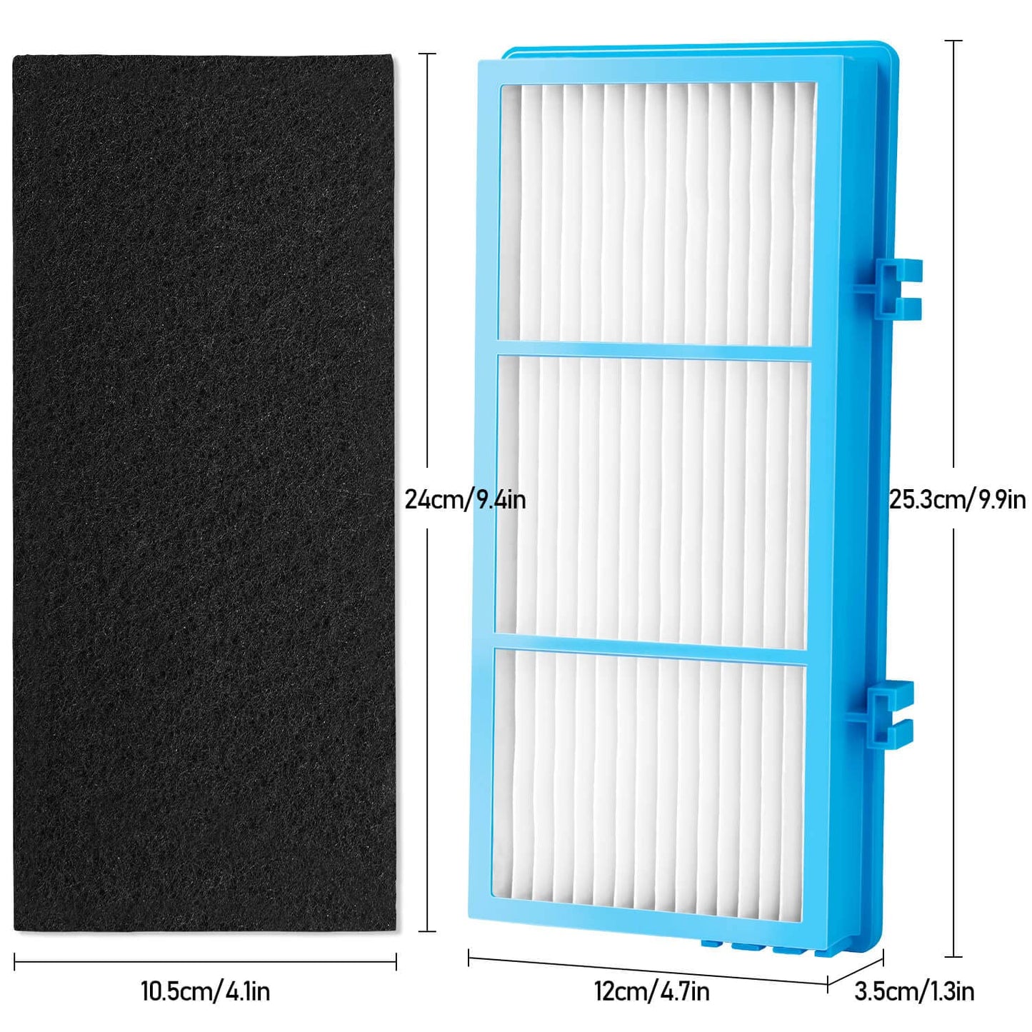 Gudotra 4 Pack Replacement AER1 Filters for Holmes AER1 and Bionaire HEPA Air Purifier, Replace Part HAPF30AT-U4R HAP242-NUC (with 6 Carbon Filter Sponge)