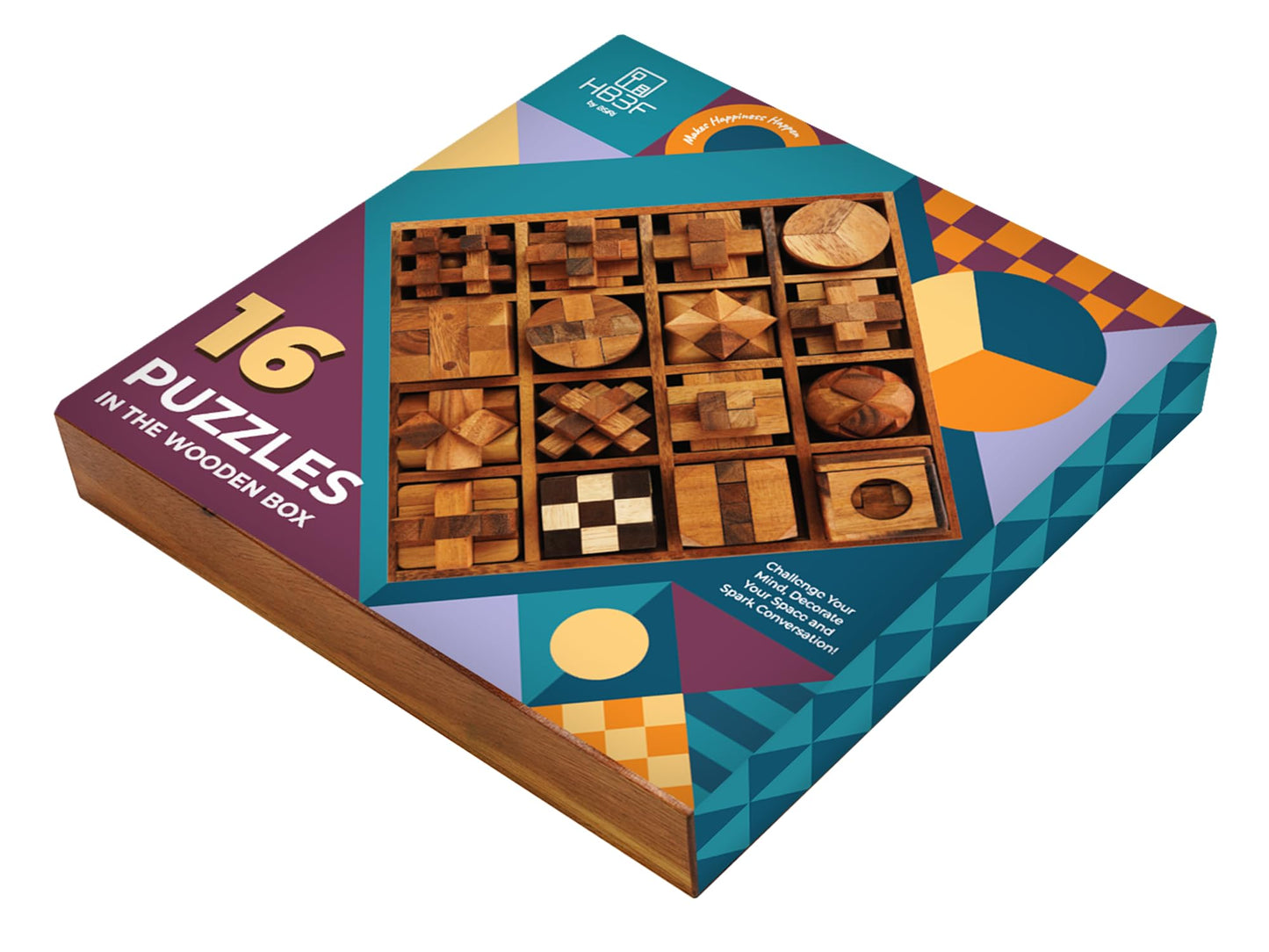 BSIRI Brain Teaser Games for Adults Cube Puzzles Brain Teasers, Mind Teasers Toy, Challenging Brain Games Puzzle Toys, Office Table Decor for Adults and Kids, Wooden Puzzle Box Set (16 Puzzle Games)