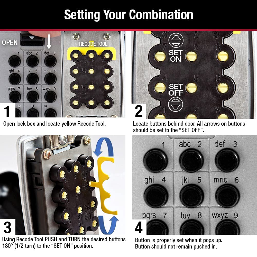Master Lock 5423D Push Button Wall Mount Key Safe