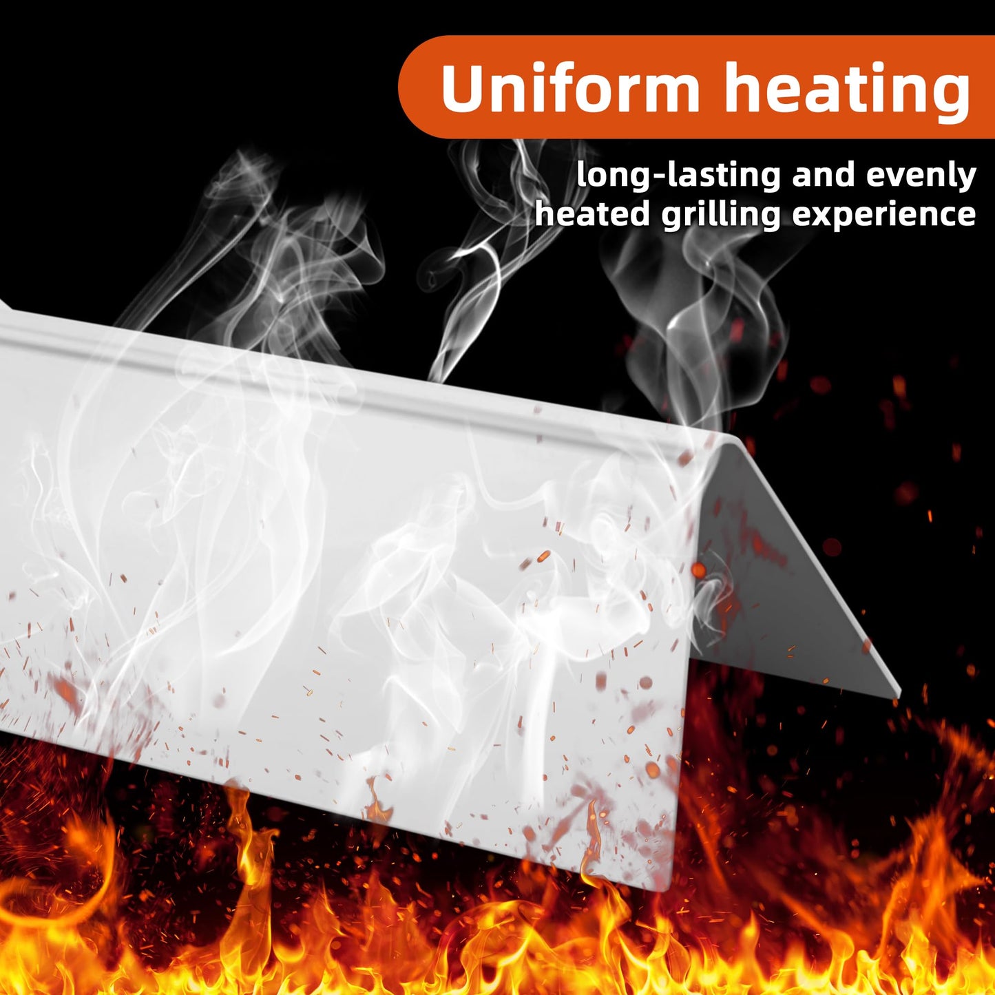 2 Pack Heat Deflectors & 5 Pack Flavorizer Bars for Weber Genesis 300 Series E310 E320 E330 S310 S320 S330, Front Control Knobs, Porcelain-enameled, Replaces Weber 7620 7621 7622