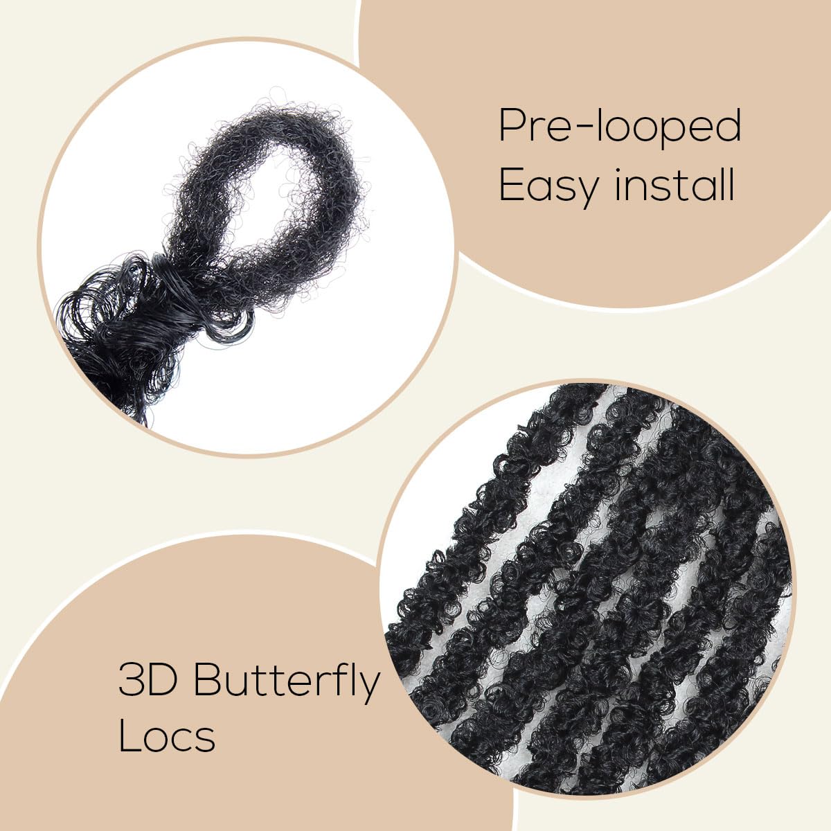 12 Inch Distressed Butterfly Locs Crochet Hair, 8 Packs Pre Looped Thick Distressed Locs Crochet Hair Long Black Butterfly Jumbo Loc Light Weight Soft Faux Locs