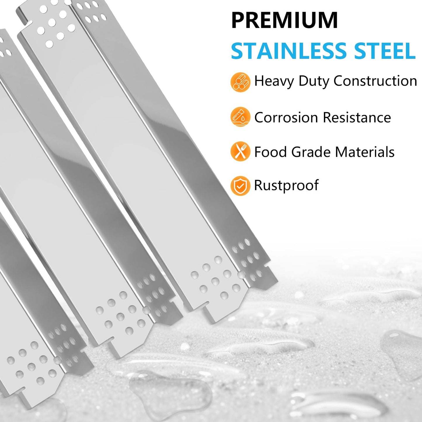 BBQ Heat Shields Barbecue Burners for Nexgrill 6 Burner 720-0896B 720-0898 720-0896 720-0830H 720-0888 720-0822A,Stainless Steel Heat Plate Flame Tamer for Nexgrill BBQ Replacement Parts,6 Pack