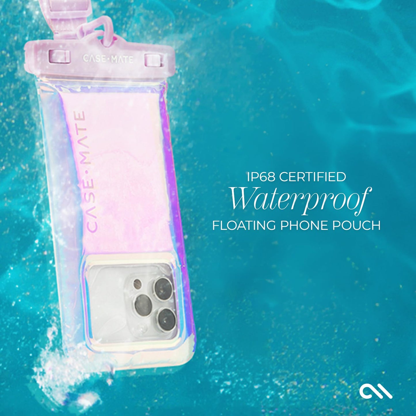 Case-Mate 2 Pack Soap Bubble IP68 Waterproof Phone Pouch - Floating Waterproof Phone Case w/Crossbody Lanyard - Compatible w/All Devices, Touchscreen Friendly - Iridescent