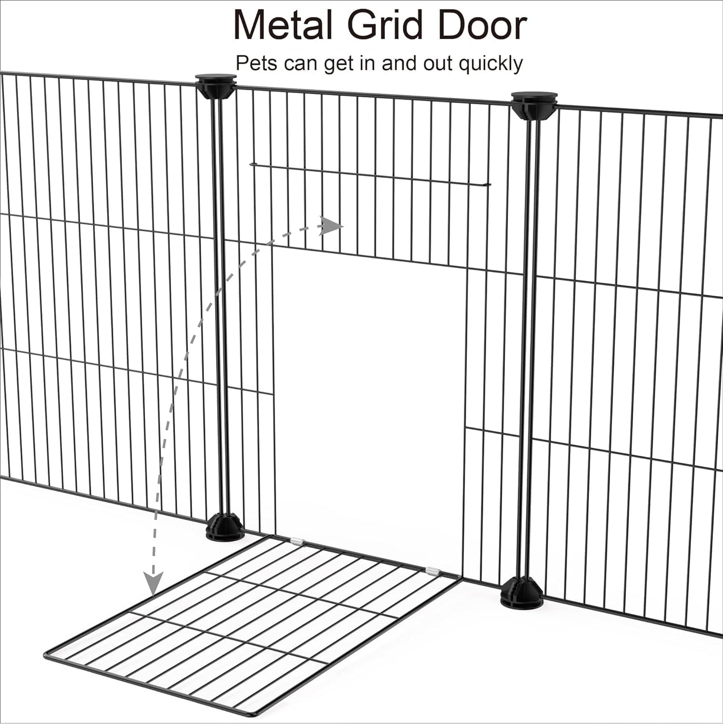 HOMIDEC Pet Playpen,Small Animal Cage DIY Wire Fence with Door for Indoor or Outdoor Use,Portable Yard Fence for Small Animal,Puppies,Kitties,Bunny,Guinea Pigs,Turtle,15 Panels, 48" x 24" x 16"