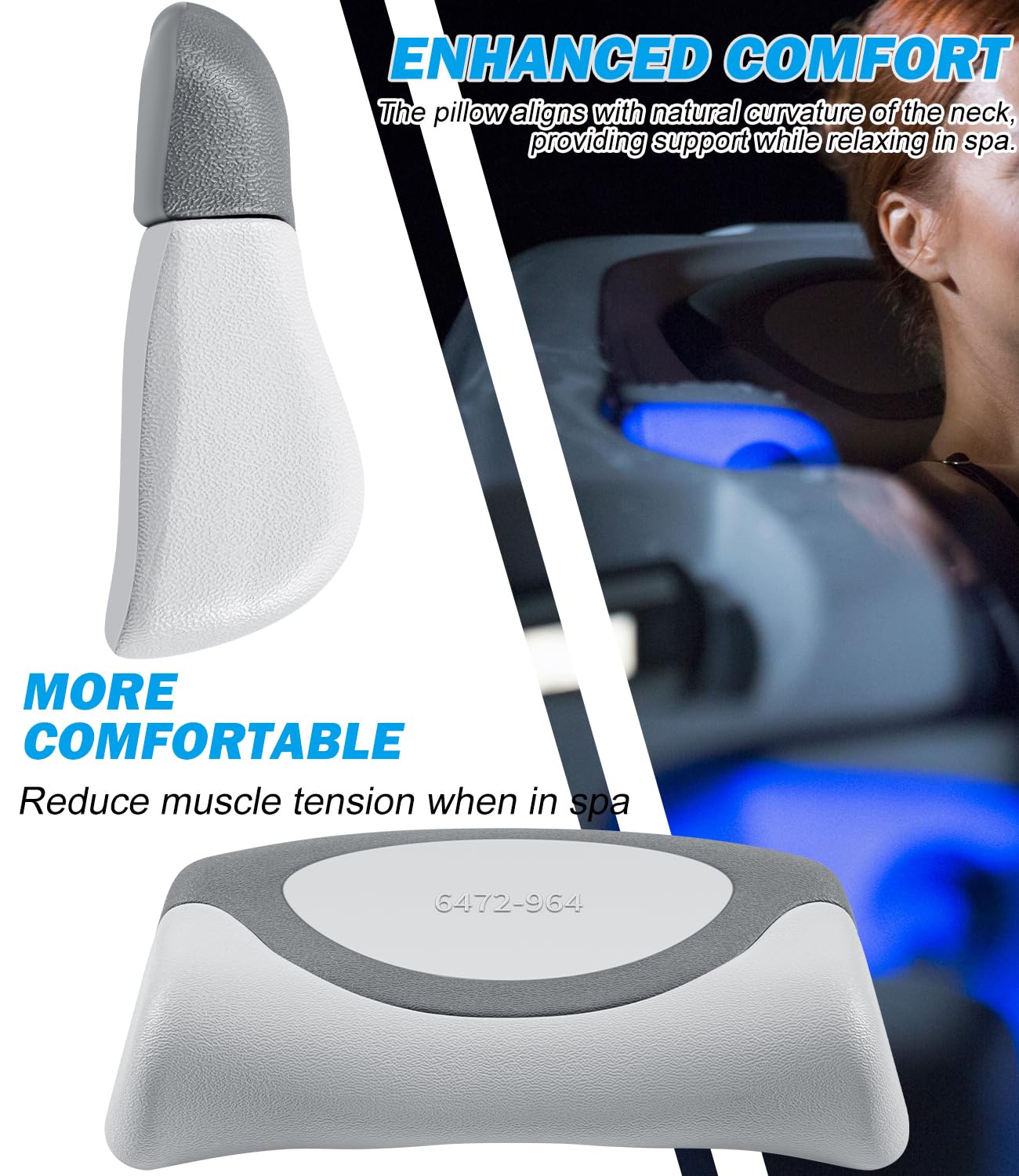 Bonbo 2-Pack 6472-964 Spas Replacement Pillow Fit for 2009-2017 Sundance 880 Series Spa & Hot Tub, Replace for 6455-484