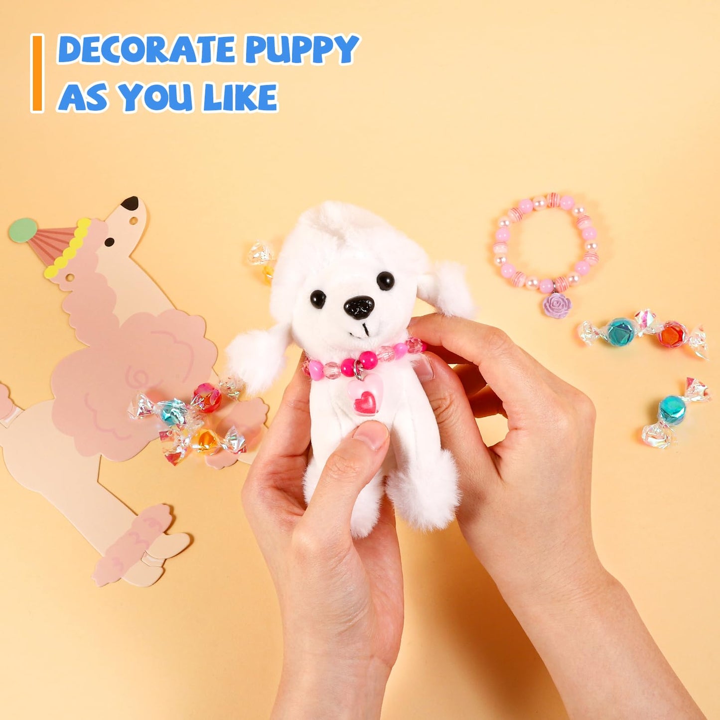 Niceup 10PCs 4.5in Mini Dog Stuffed Animals Easter Egg Basket Stuffer Kids Bulk Party Favors Loot Bag Fillers Puppy Pet Adoption Classroom Reward Little Paw Pup Plush Toys Doll for Birthday Gift