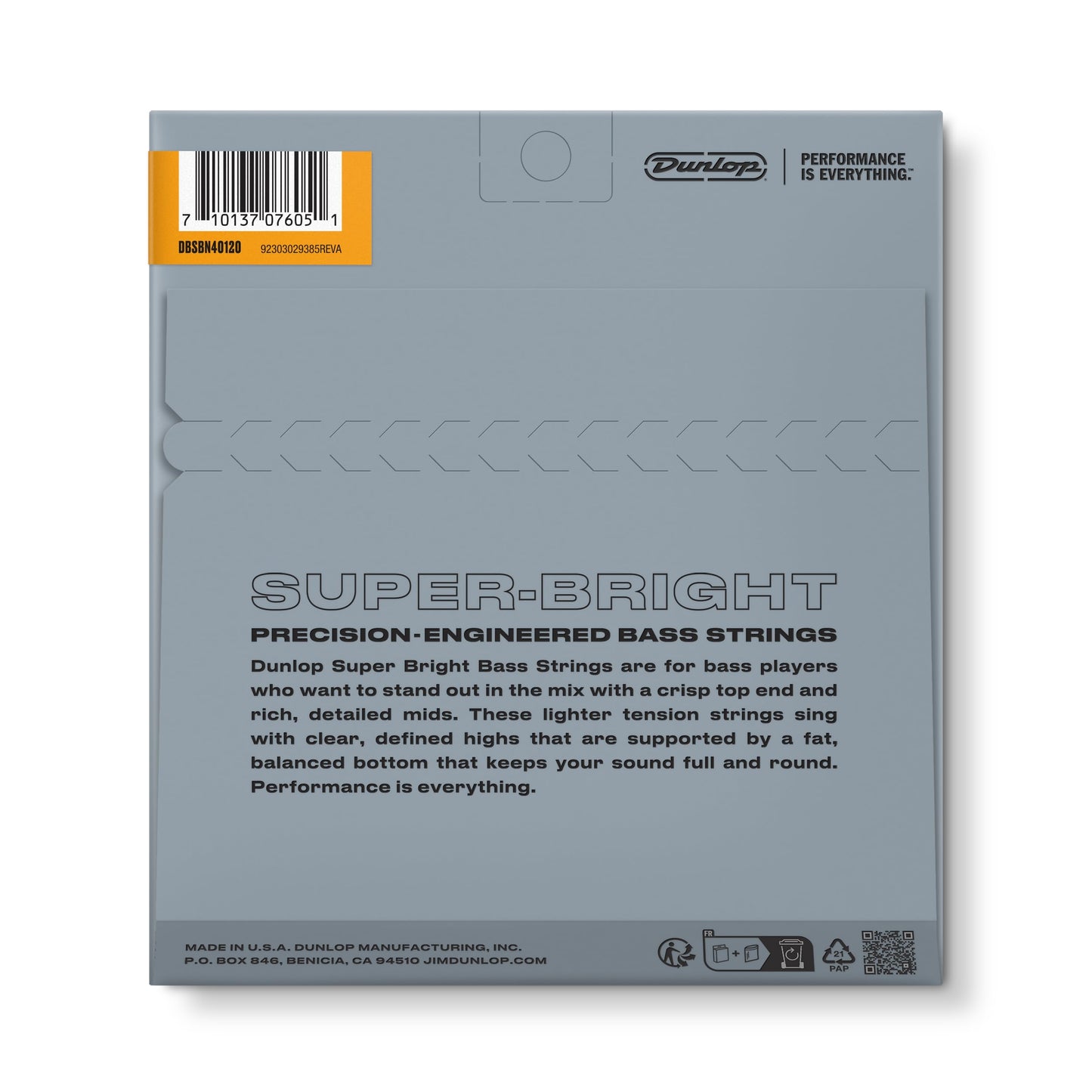 Dunlop DBSBN40120 Super Bright Nickel Plated Steel Bass 5-String Set, .40-.120 Gauge, Light